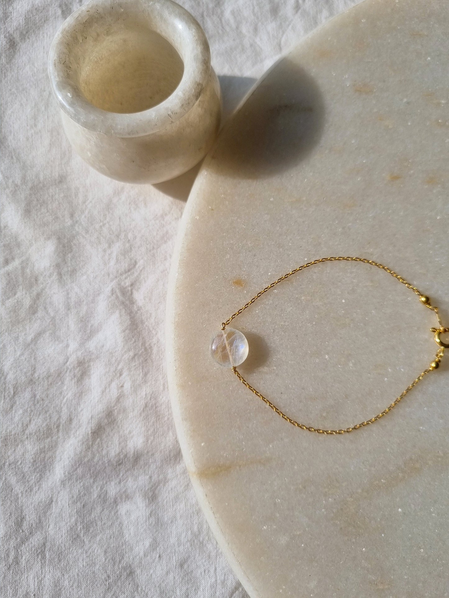 matsya - Rainbow Moonstone Round Bracelet