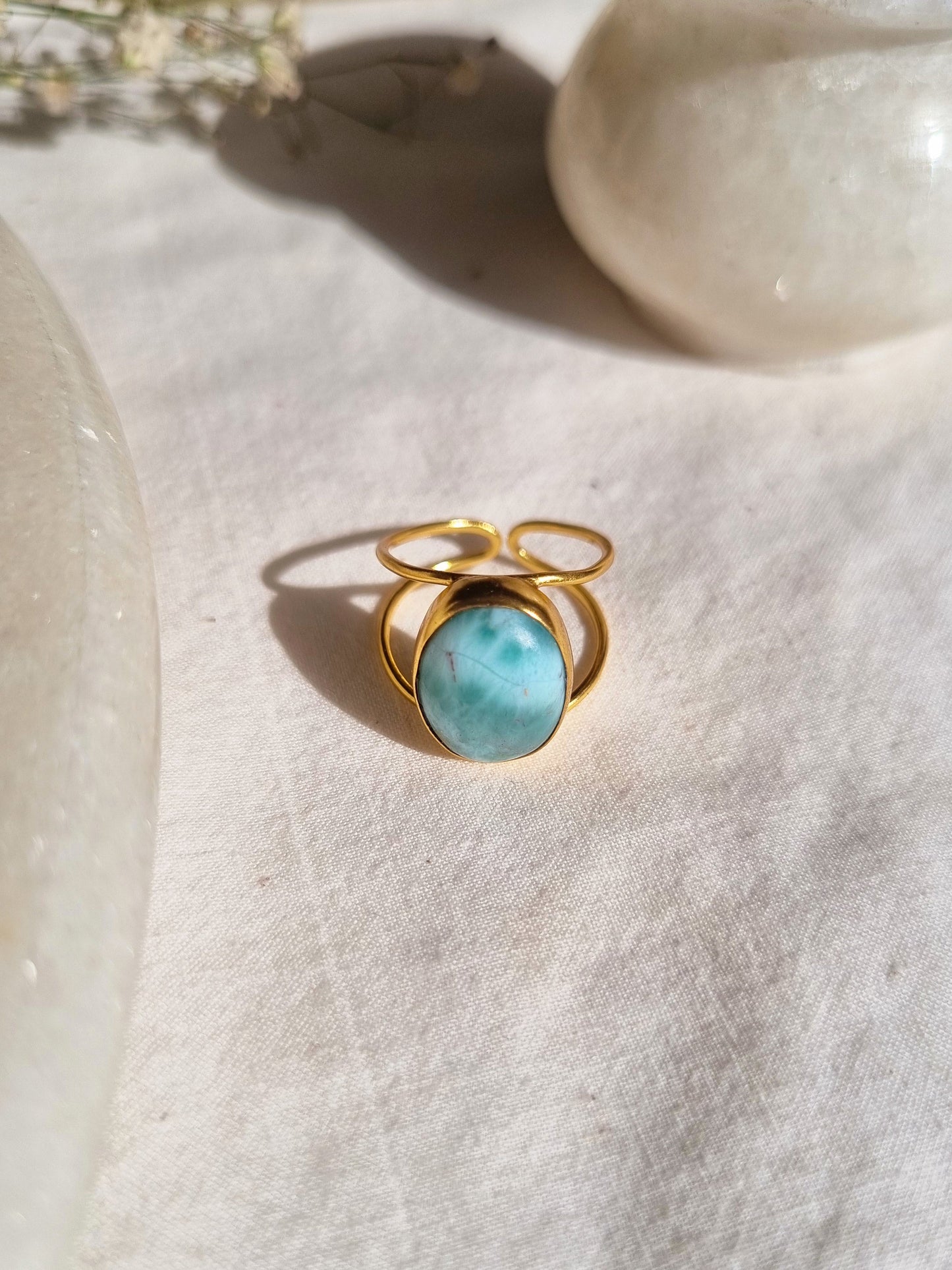vartha - Larimar Olivia Ring