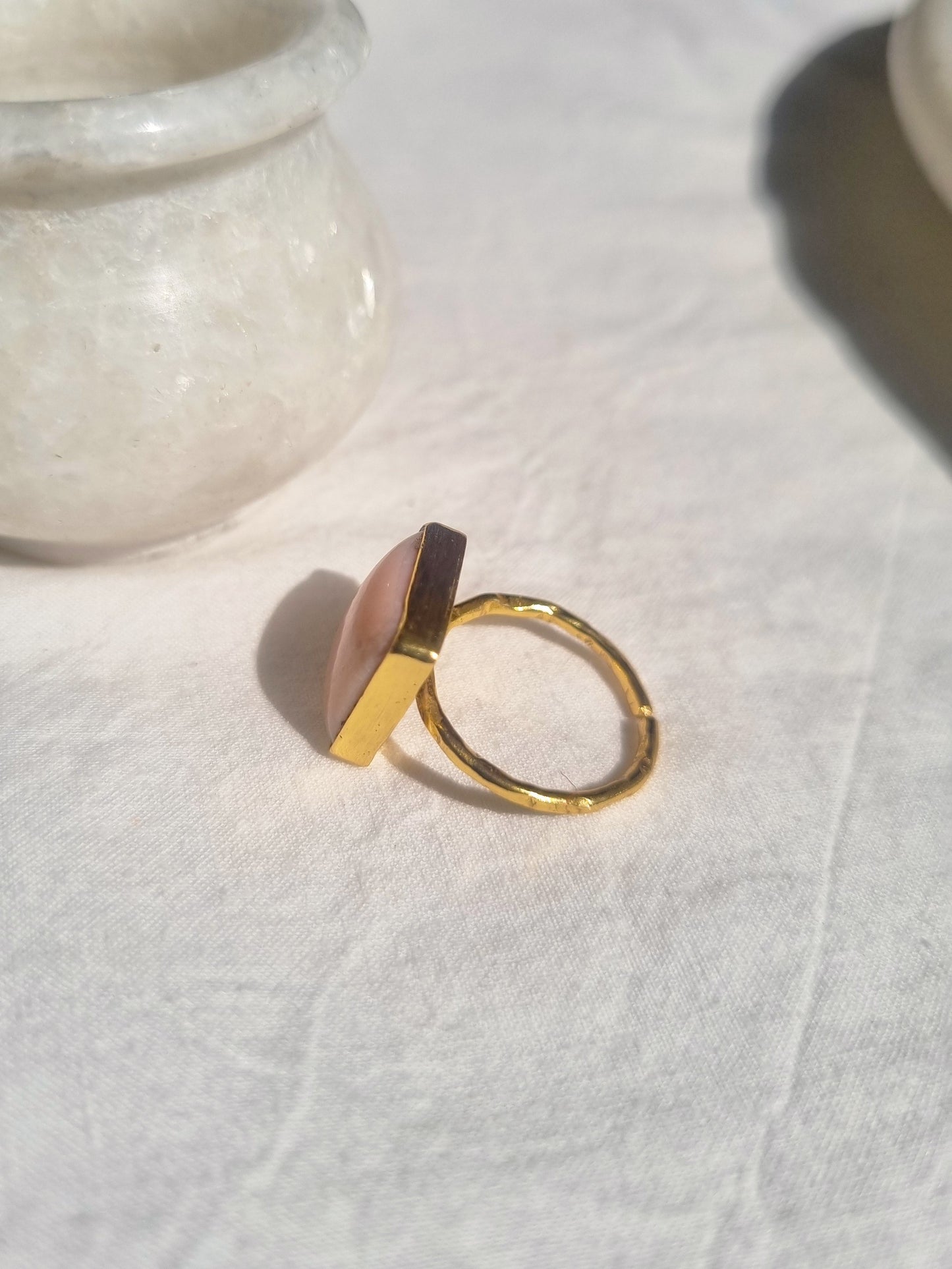 vasa - Pink Opal Helix Ring