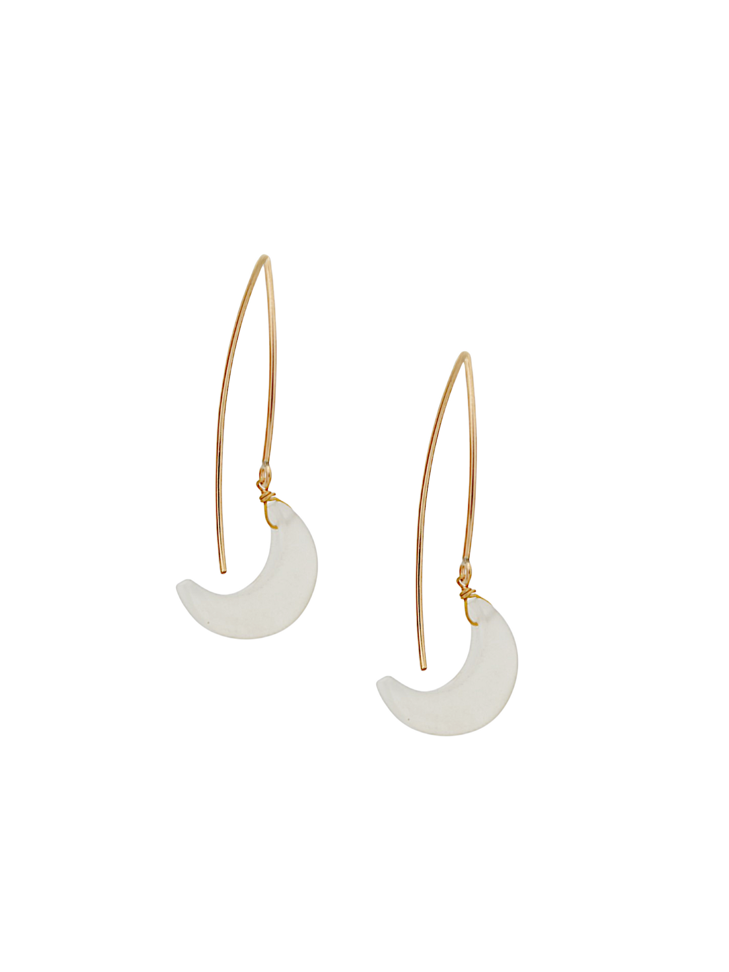 vasika - White Moonstone Luna Marquise Earwire
