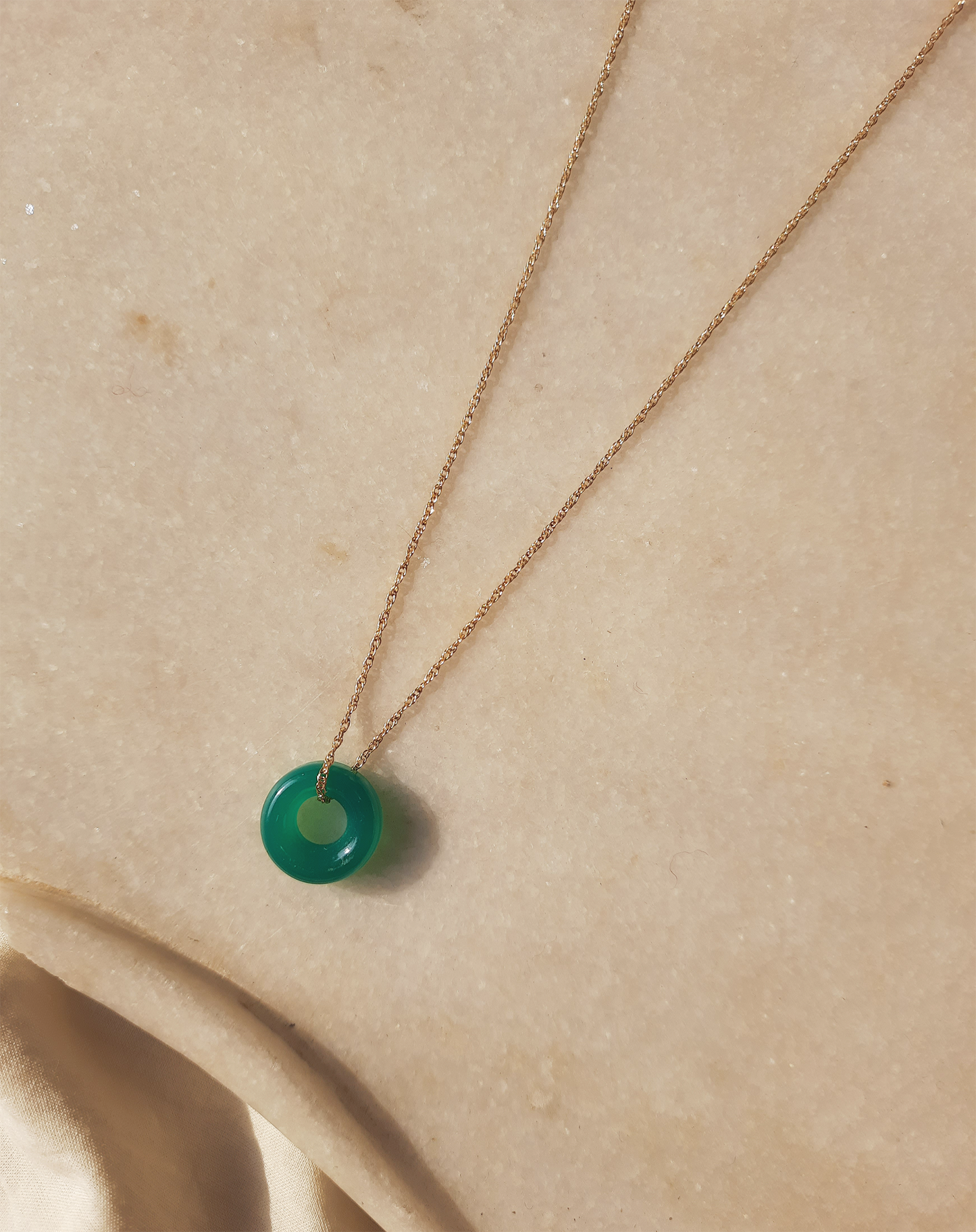svan - Green Onyx Donut Pendant
