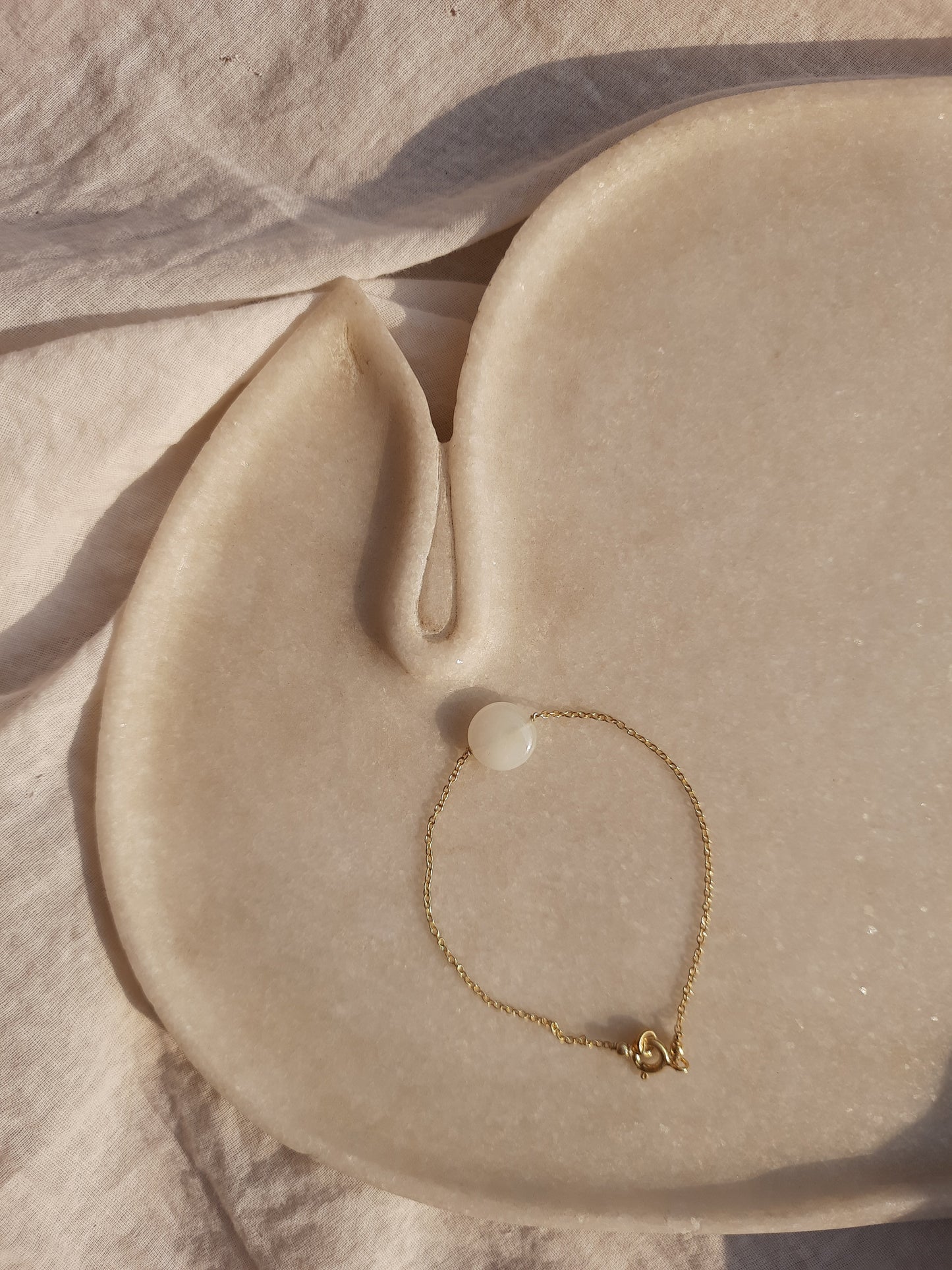 matsya - White Moonstone Round Bracelet