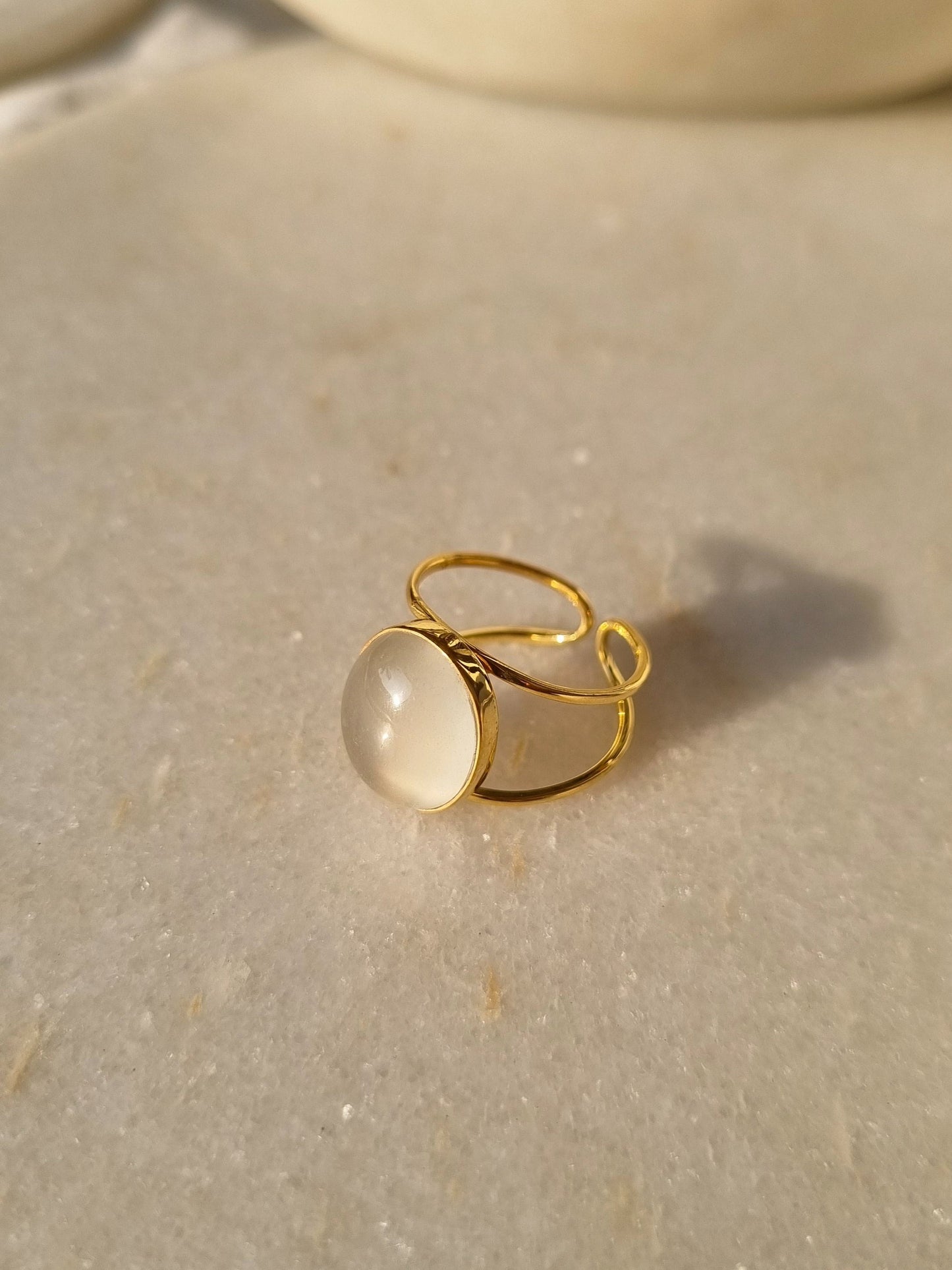 vartha - White Moonstone Olivia Ring