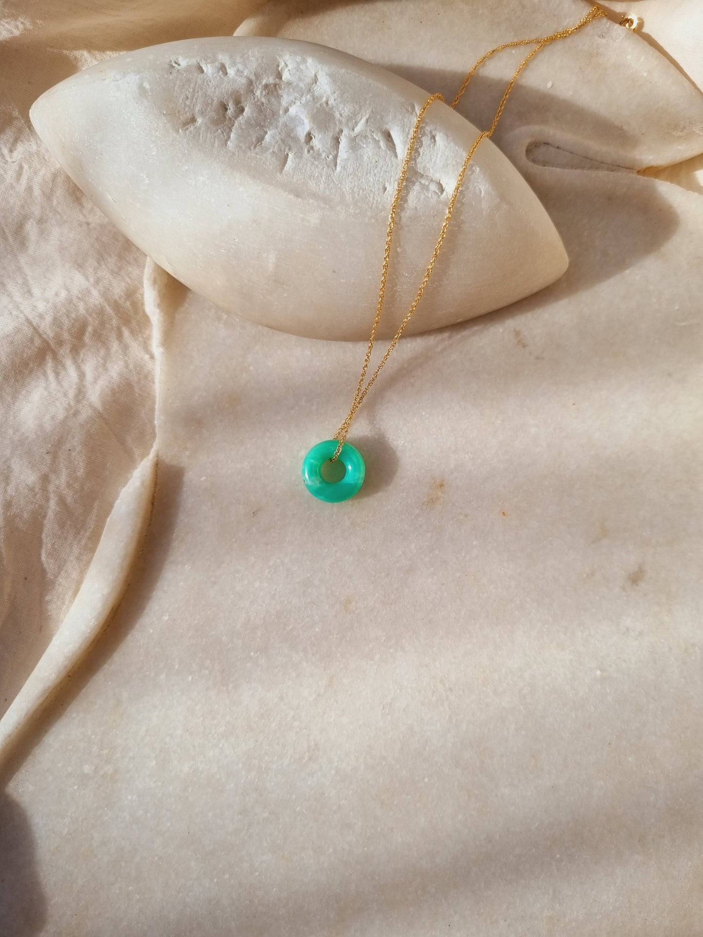 svan - Chrysoprase Donut Pendant