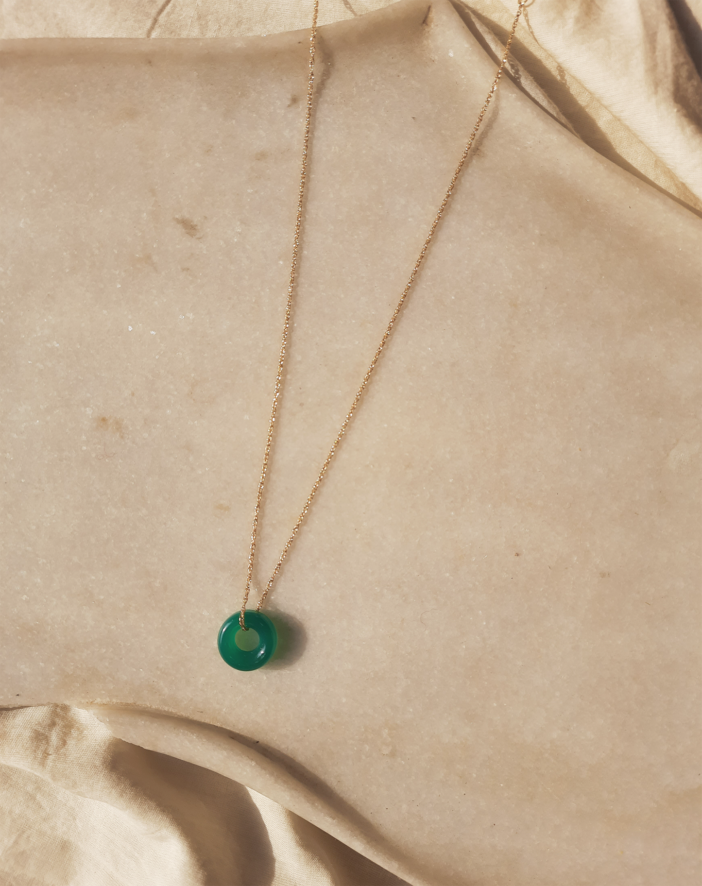 svan - Green Onyx Donut Pendant
