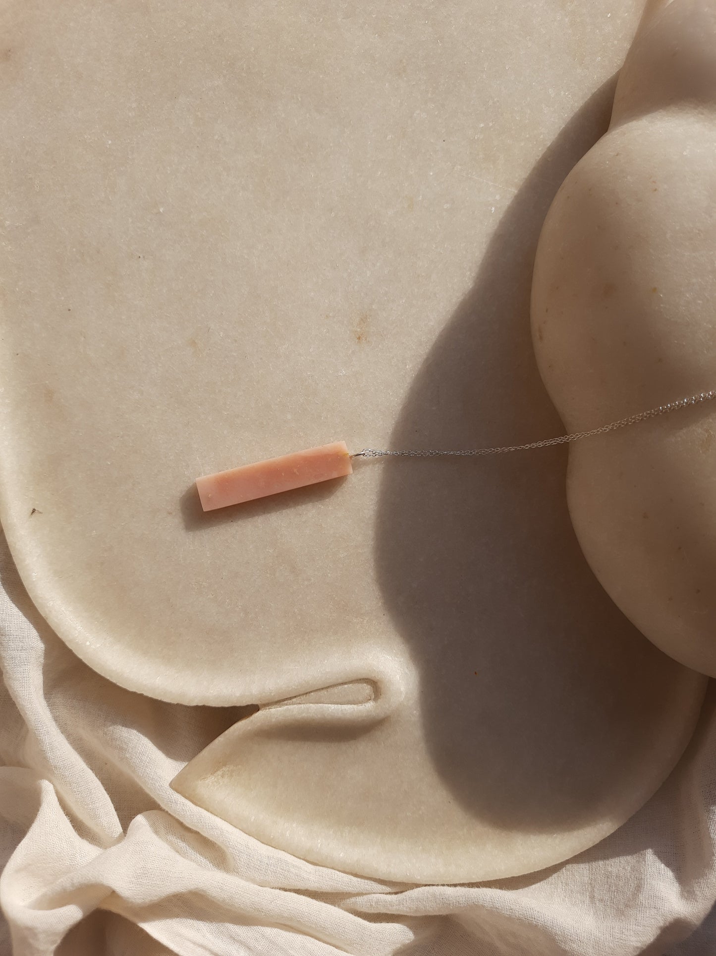 ayatah - Pink Opal Long Bar Pendant