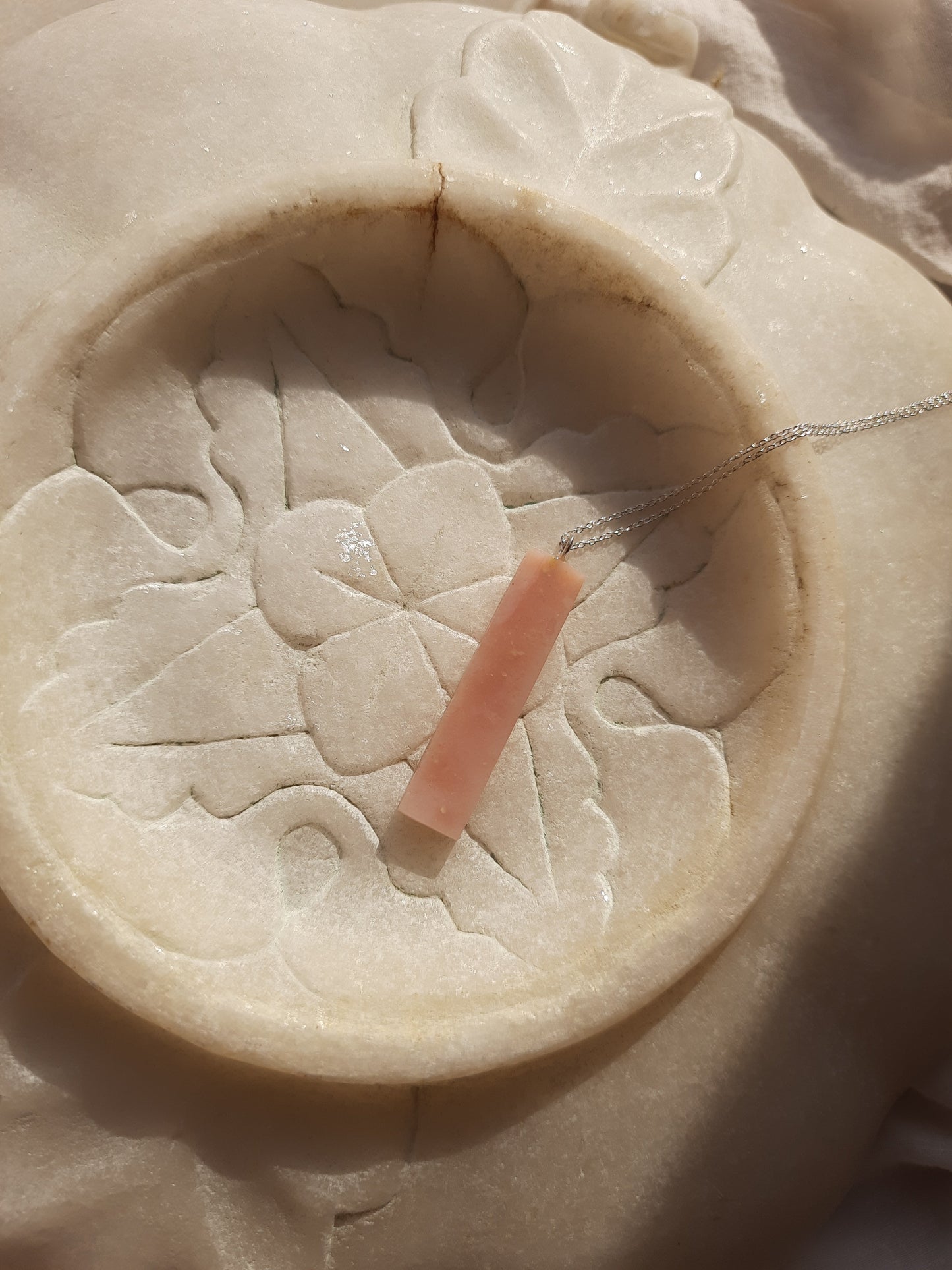 ayatah - Pink Opal Long Bar Pendant