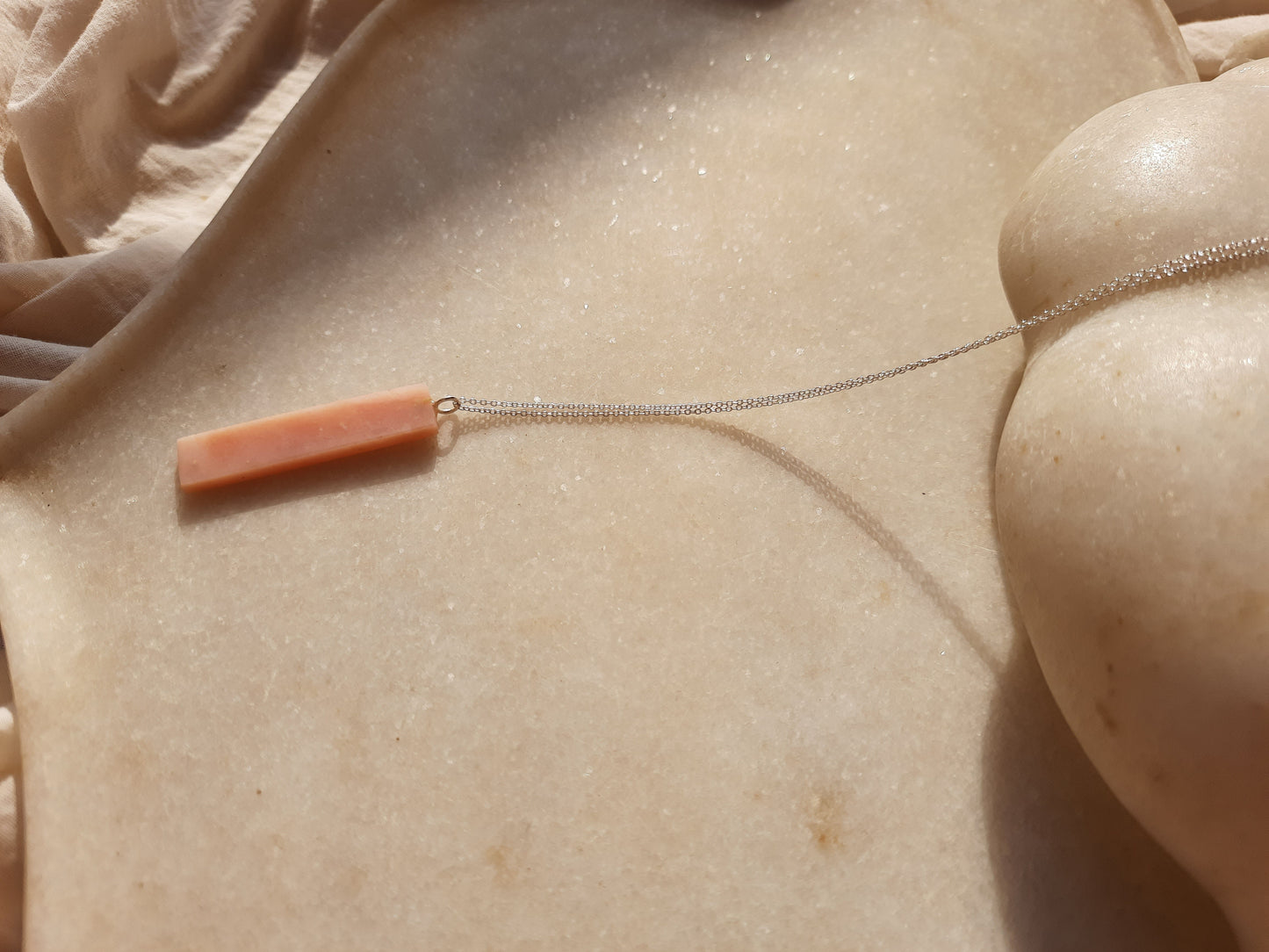 ayatah - Pink Opal Long Bar Pendant