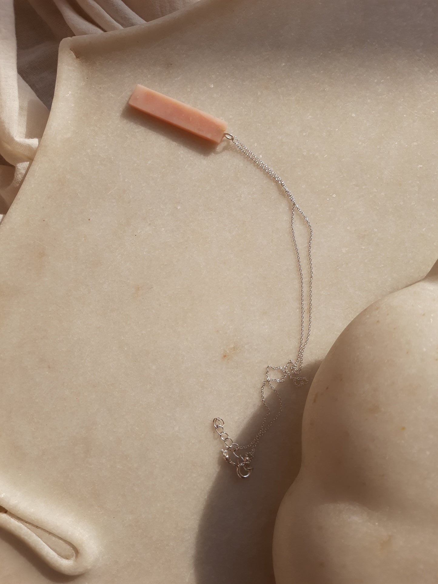 ayatah - Pink Opal Long Bar Pendant