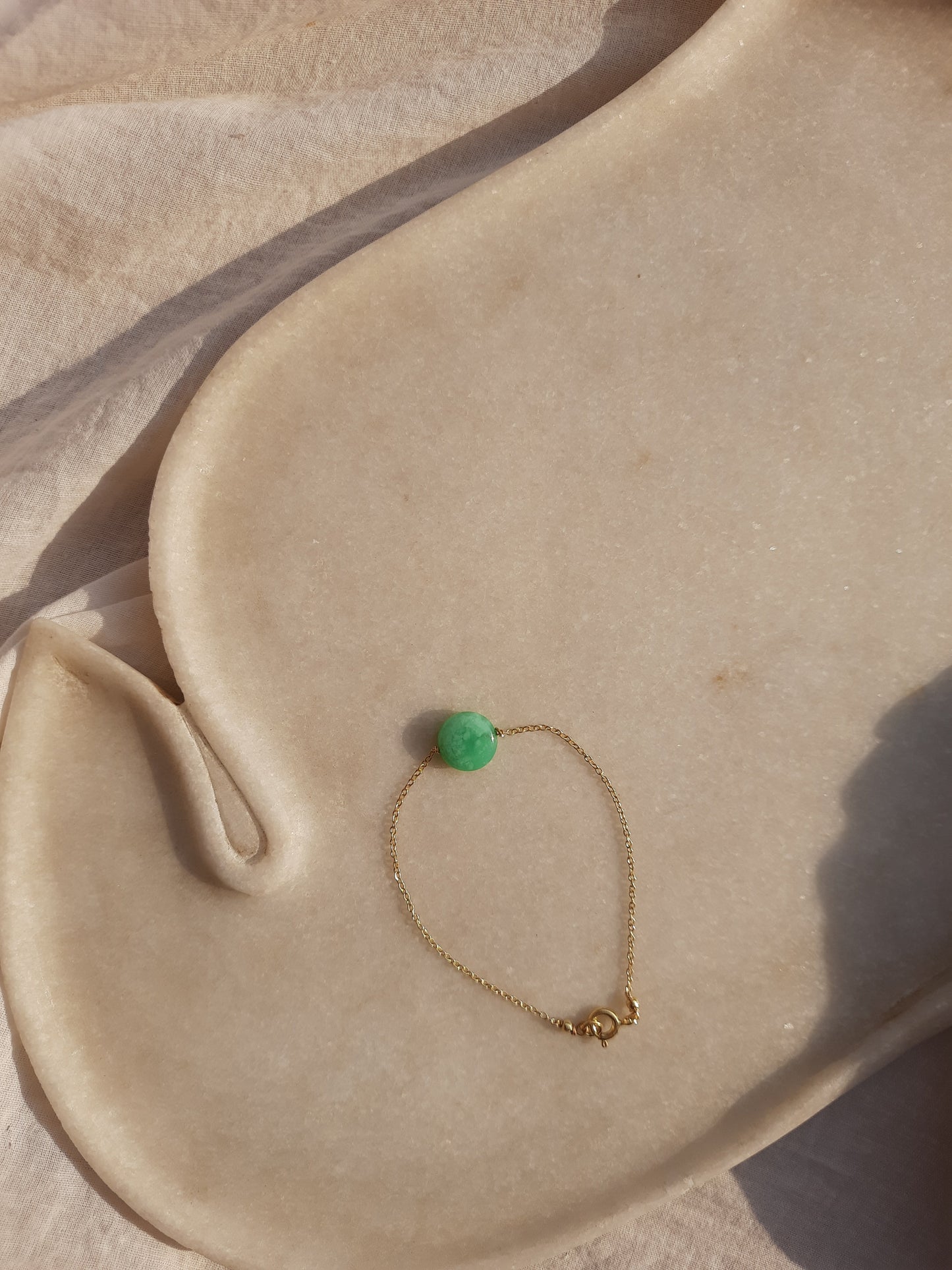 matsya - Chrysoprase Round charm Bracelet