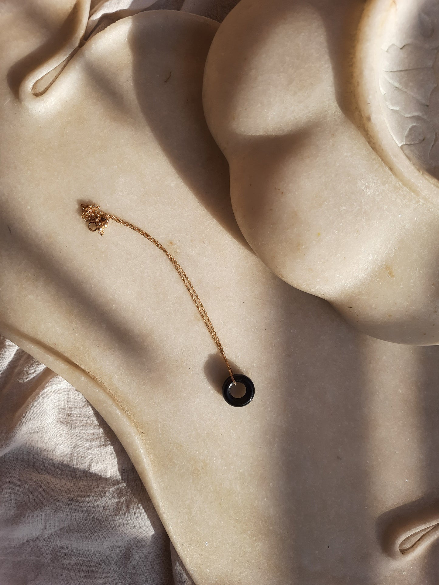 svan - Black Onyx Donut Pendant