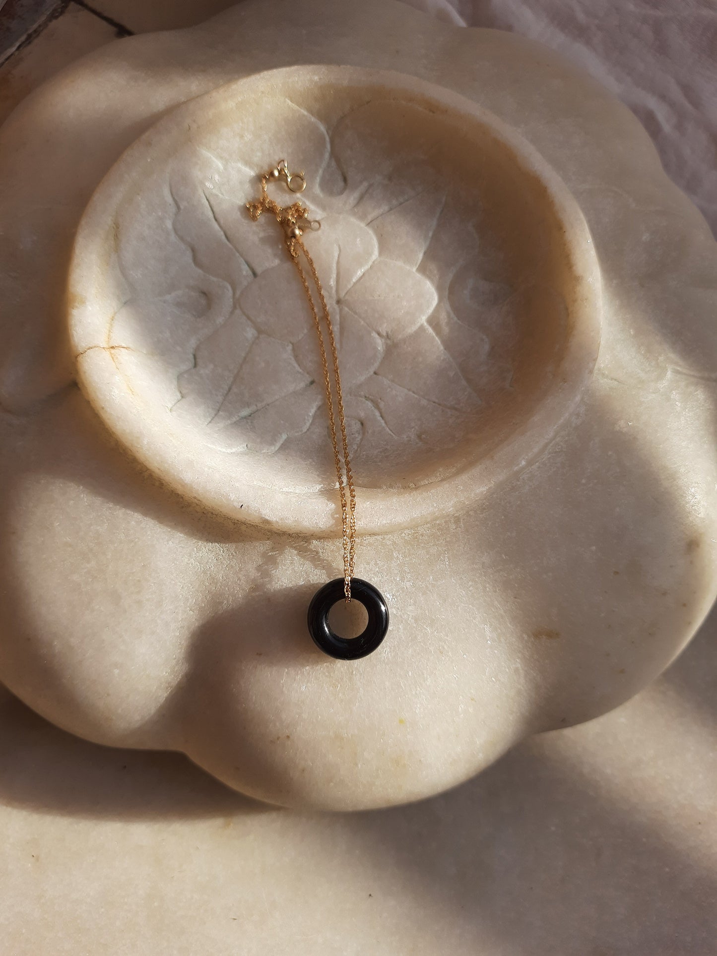 svan - Black Onyx Donut Pendant