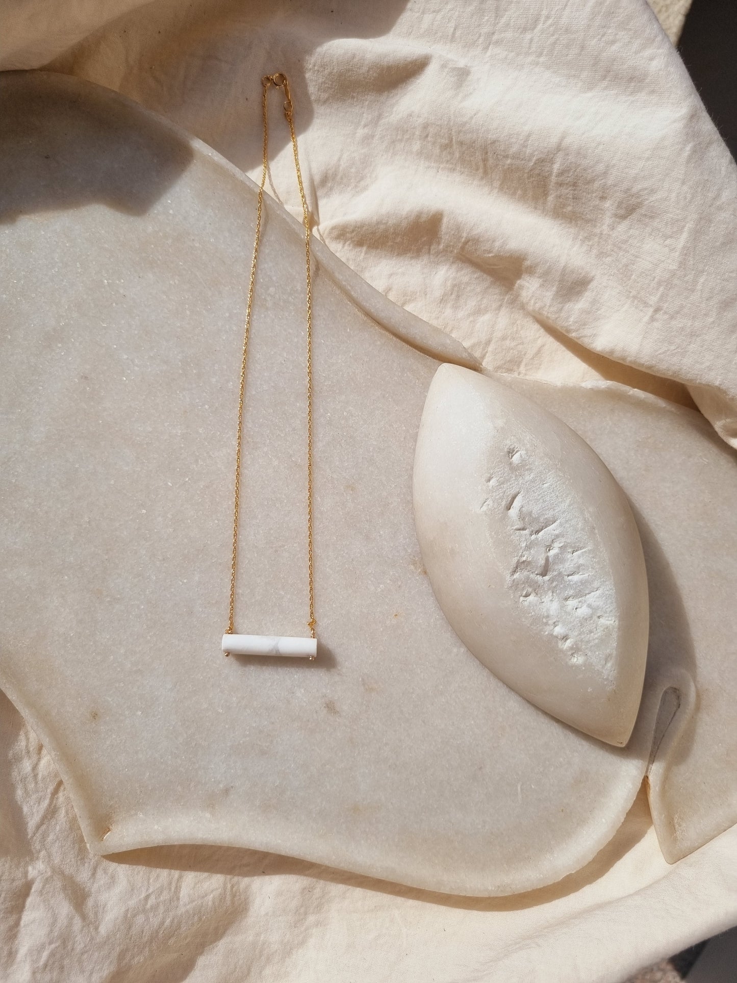 mudra - Howlite Pipe Pendant