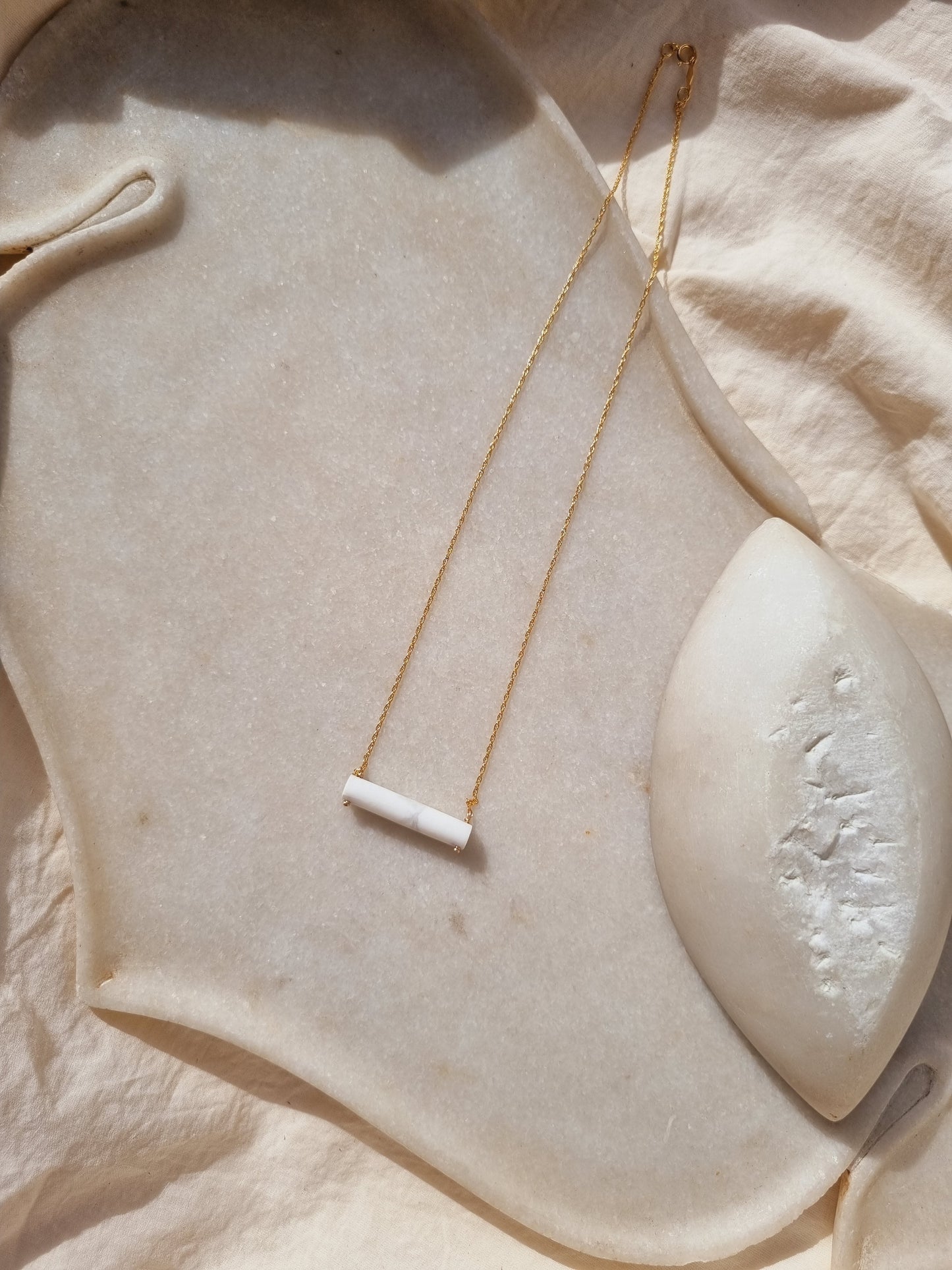 mudra - Howlite Pipe Pendant