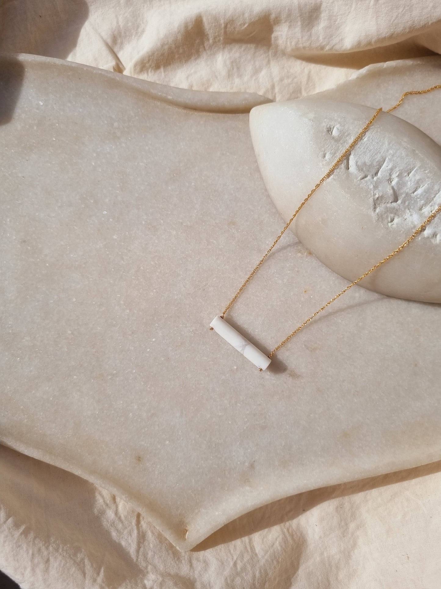 mudra - Howlite Pipe Pendant