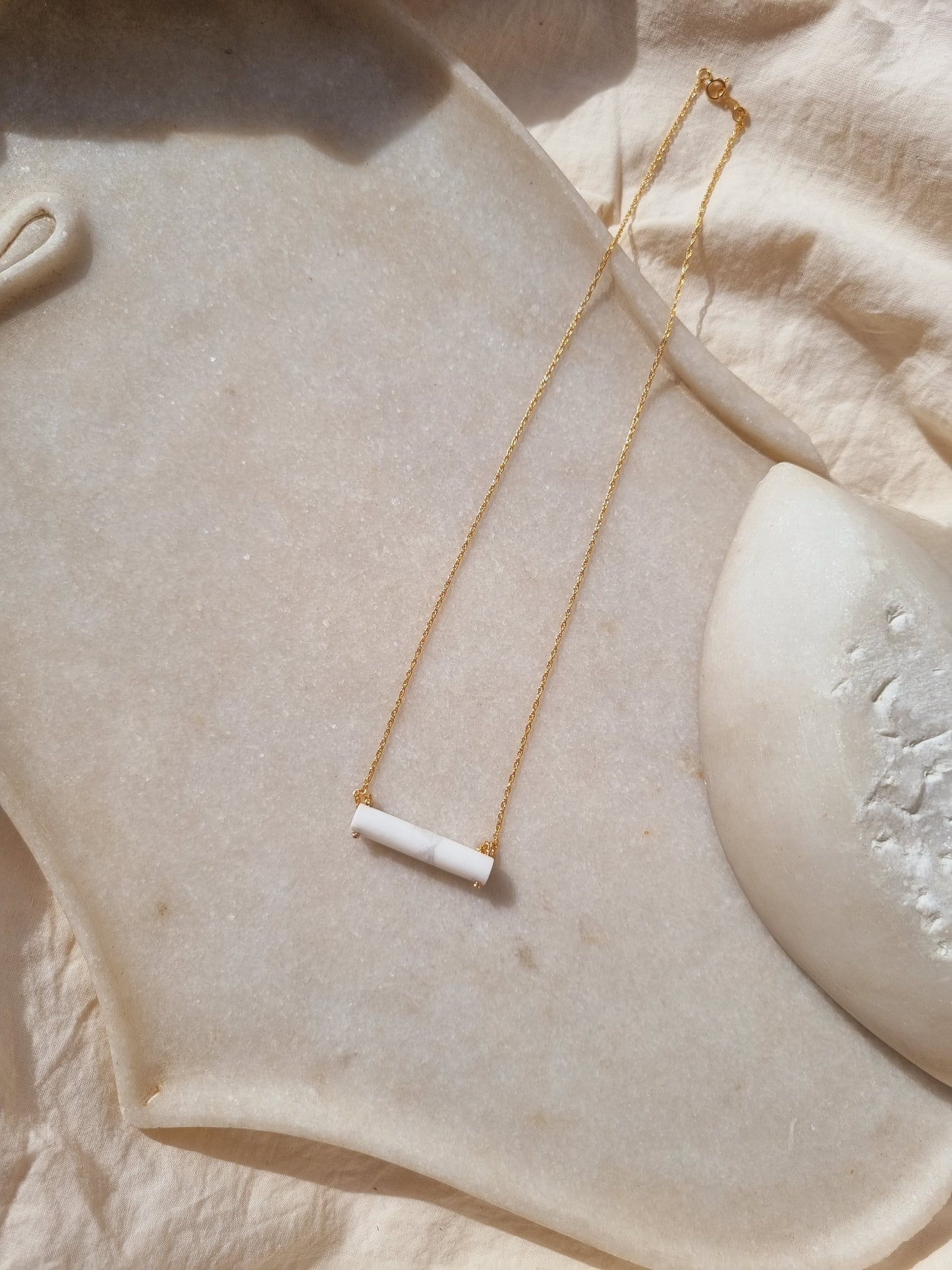 mudra - Howlite Pipe Pendant