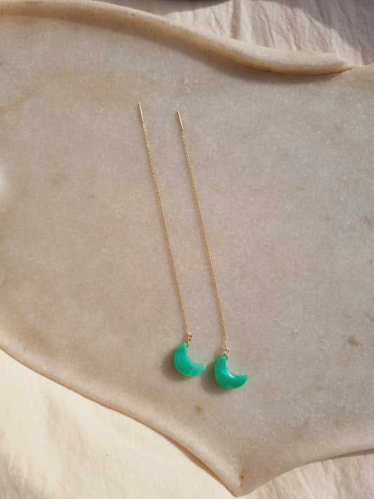athaya - Chrysoprase Luna Earrings