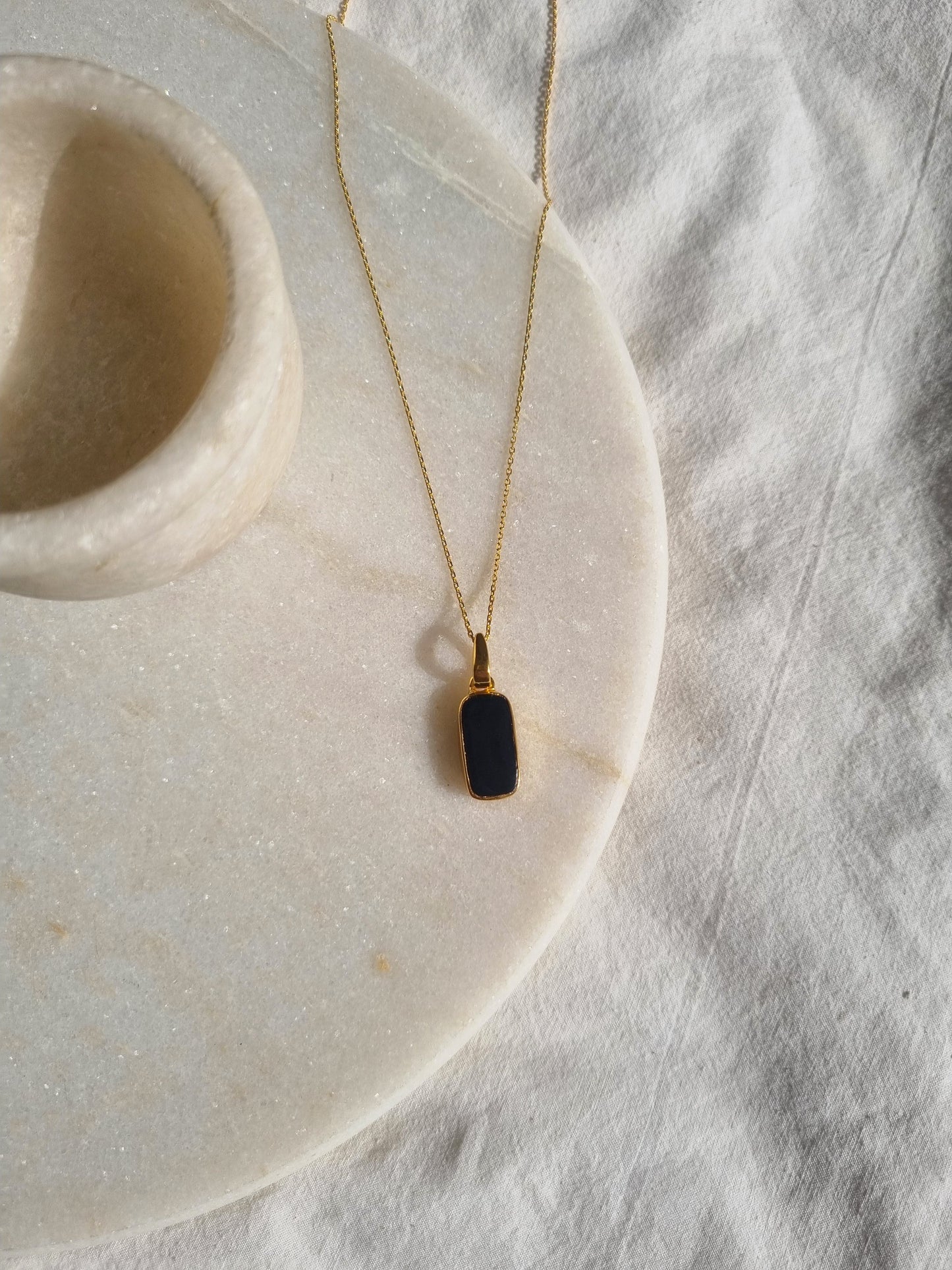 boxy - Black Onyx Pendant