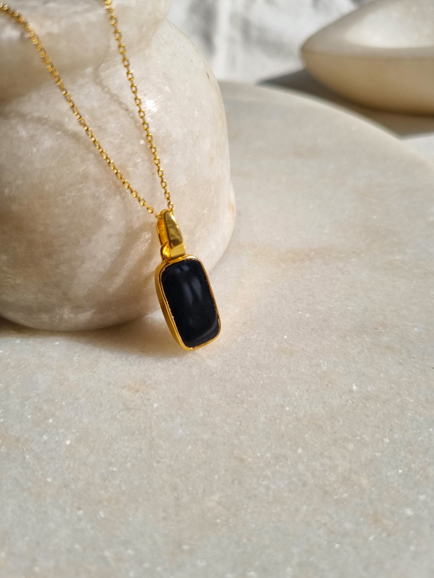boxy - Black Onyx Pendant