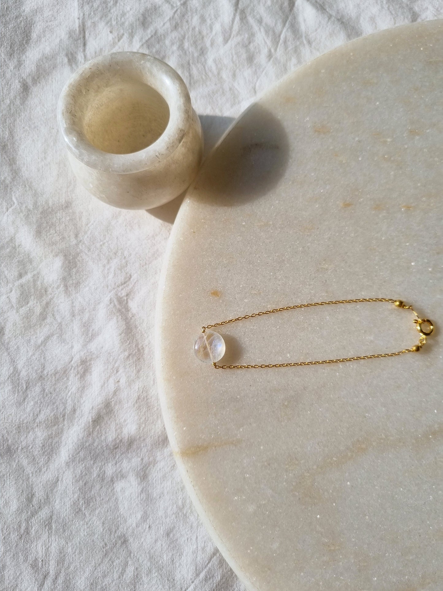 matsya - Rainbow Moonstone Round Bracelet