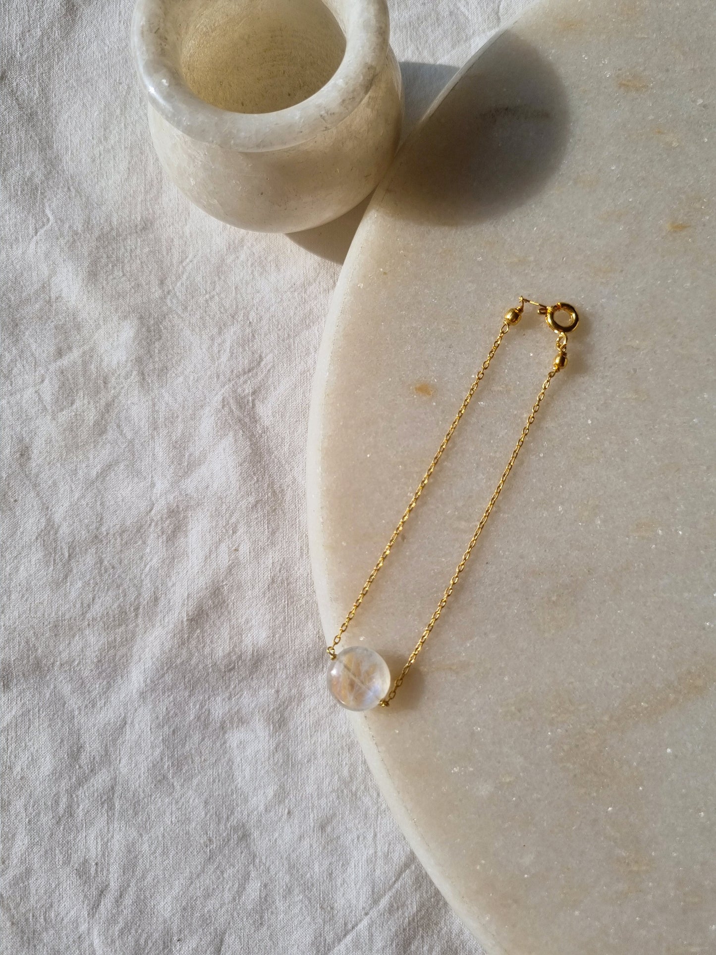 matsya - Rainbow Moonstone Round Bracelet