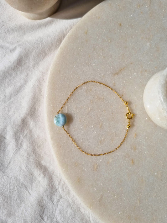 matsya - Larimar Round Bracelet