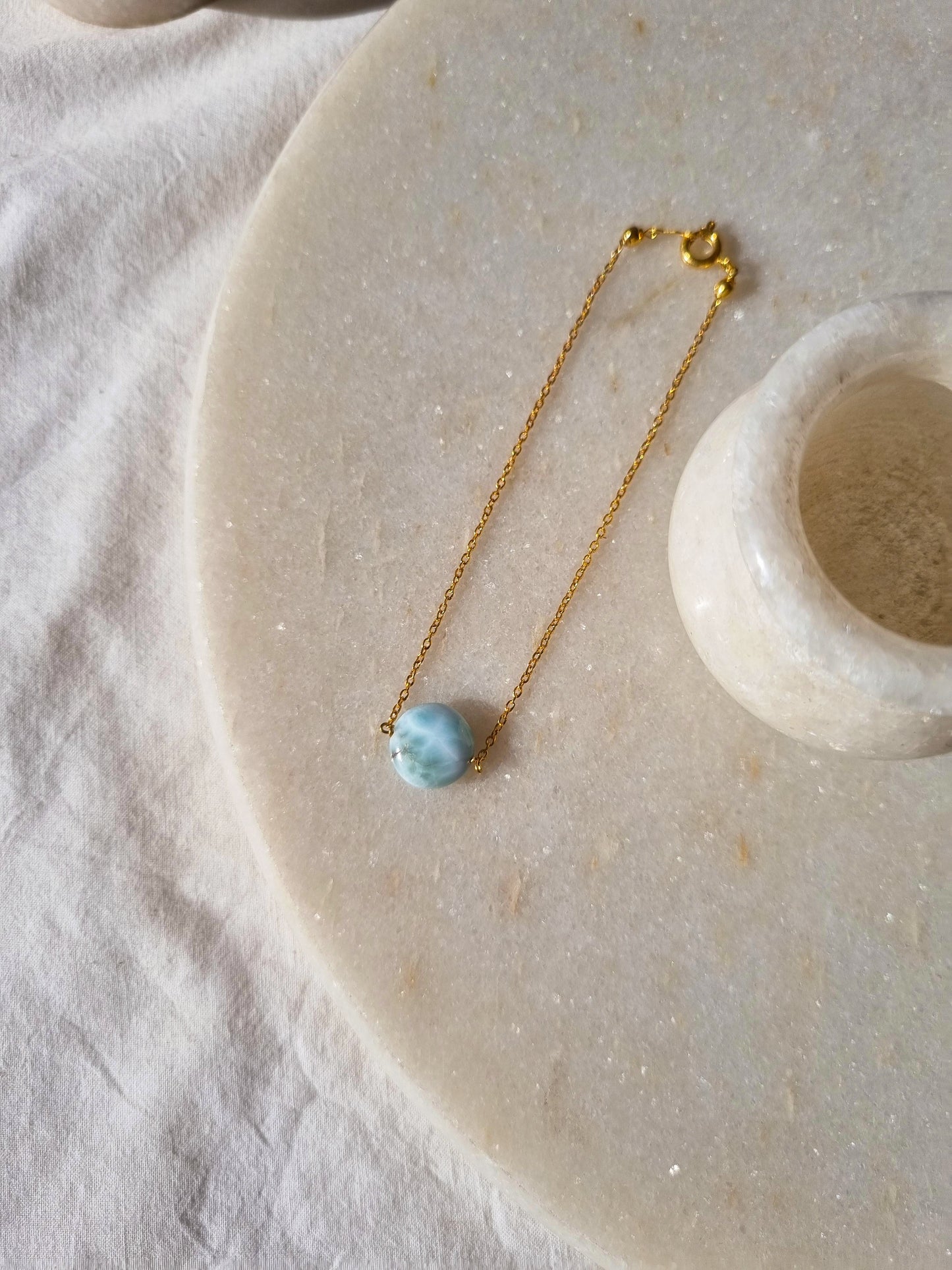 matsya - Larimar Round Bracelet