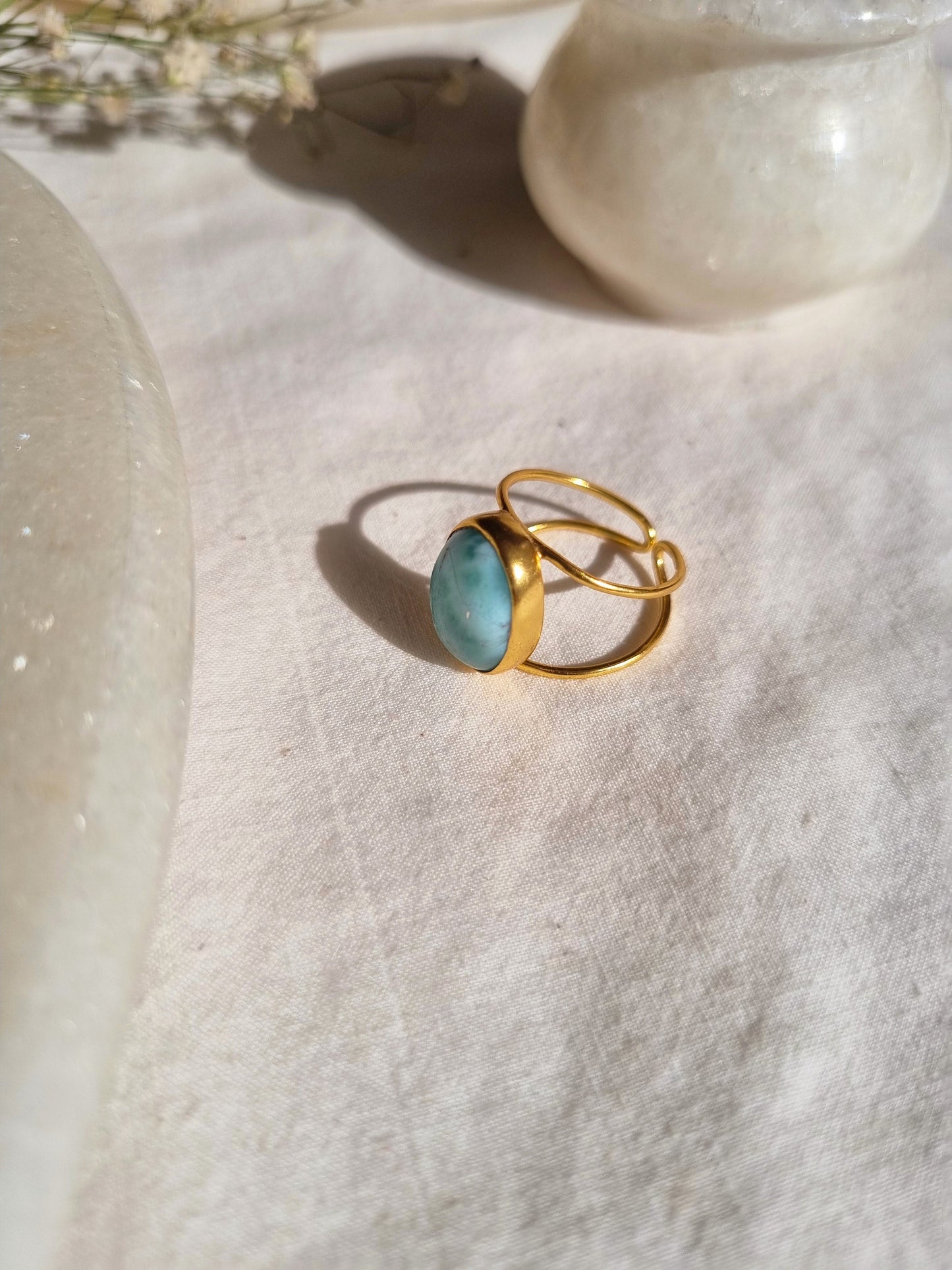 vartha - Larimar Olivia Ring
