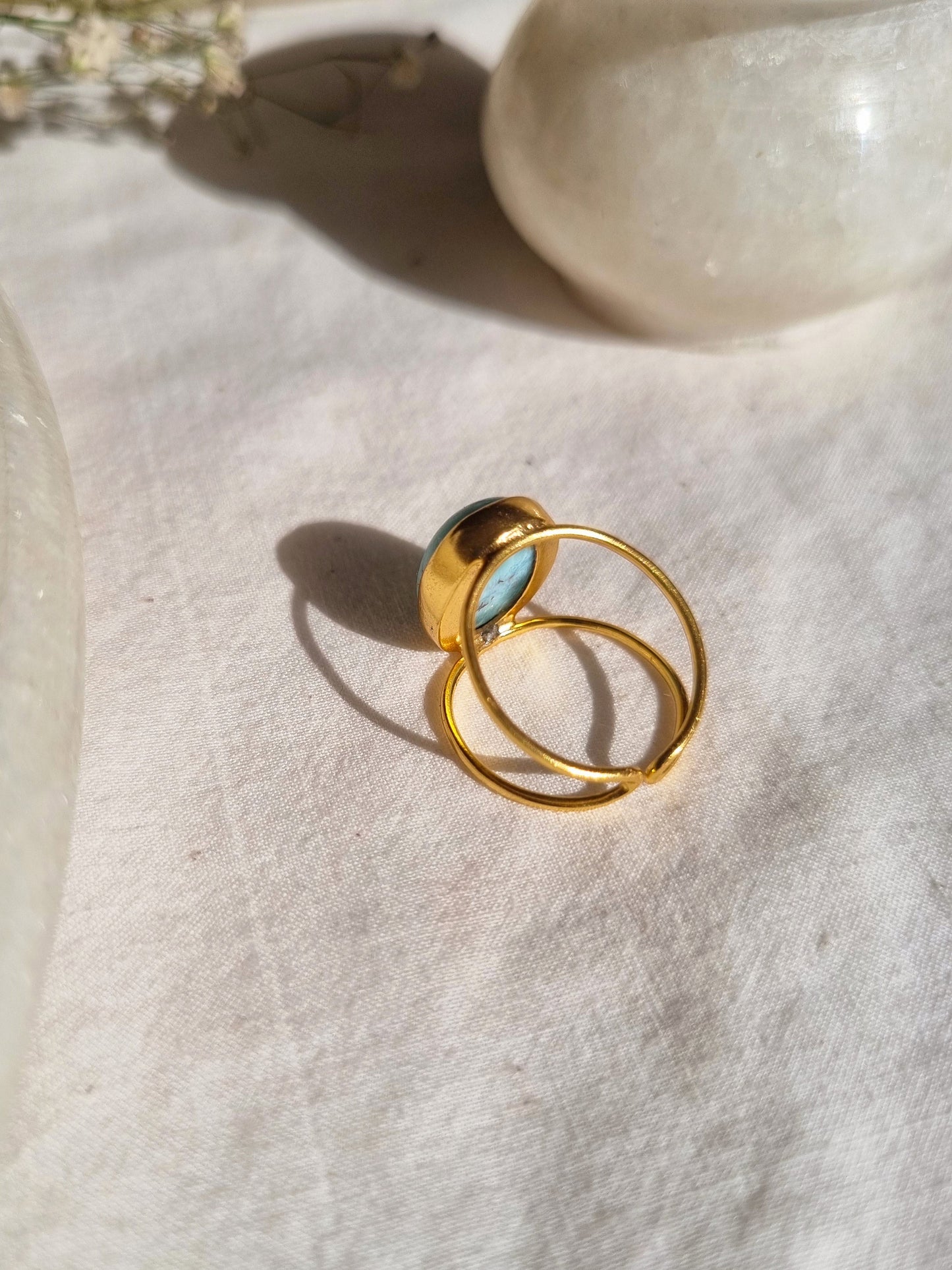 vartha - Larimar Olivia Ring