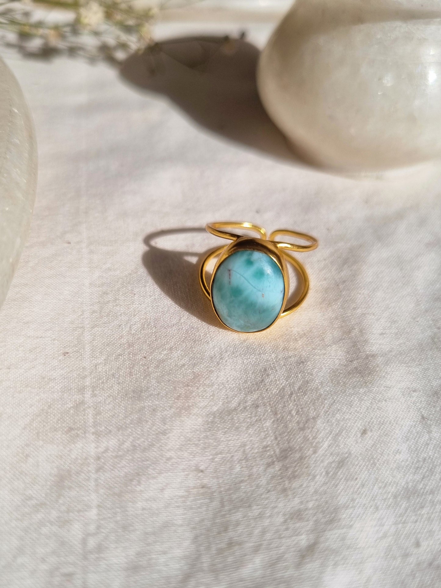 vartha - Larimar Olivia Ring
