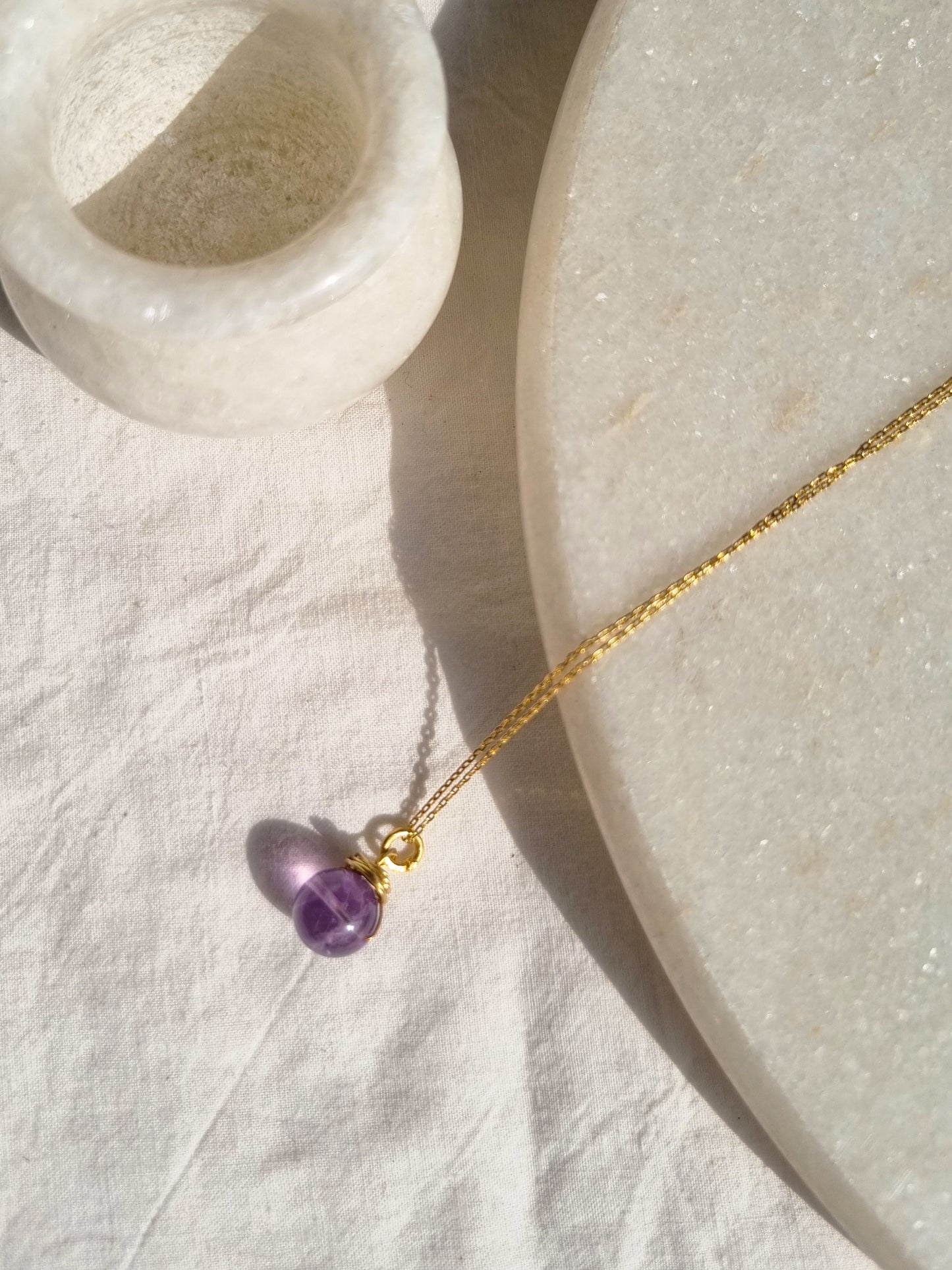 bija - Amethyst Round Pendant