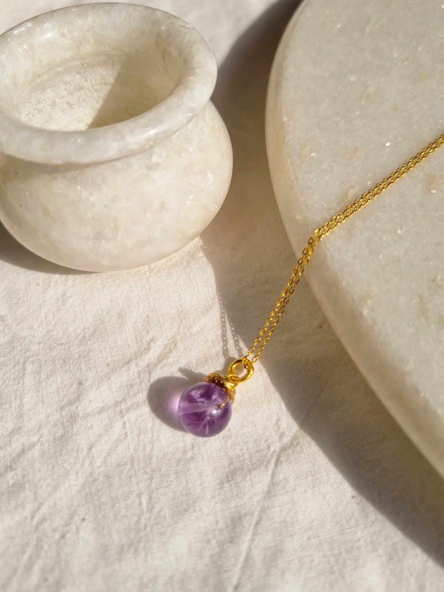 bija - Amethyst Round Pendant