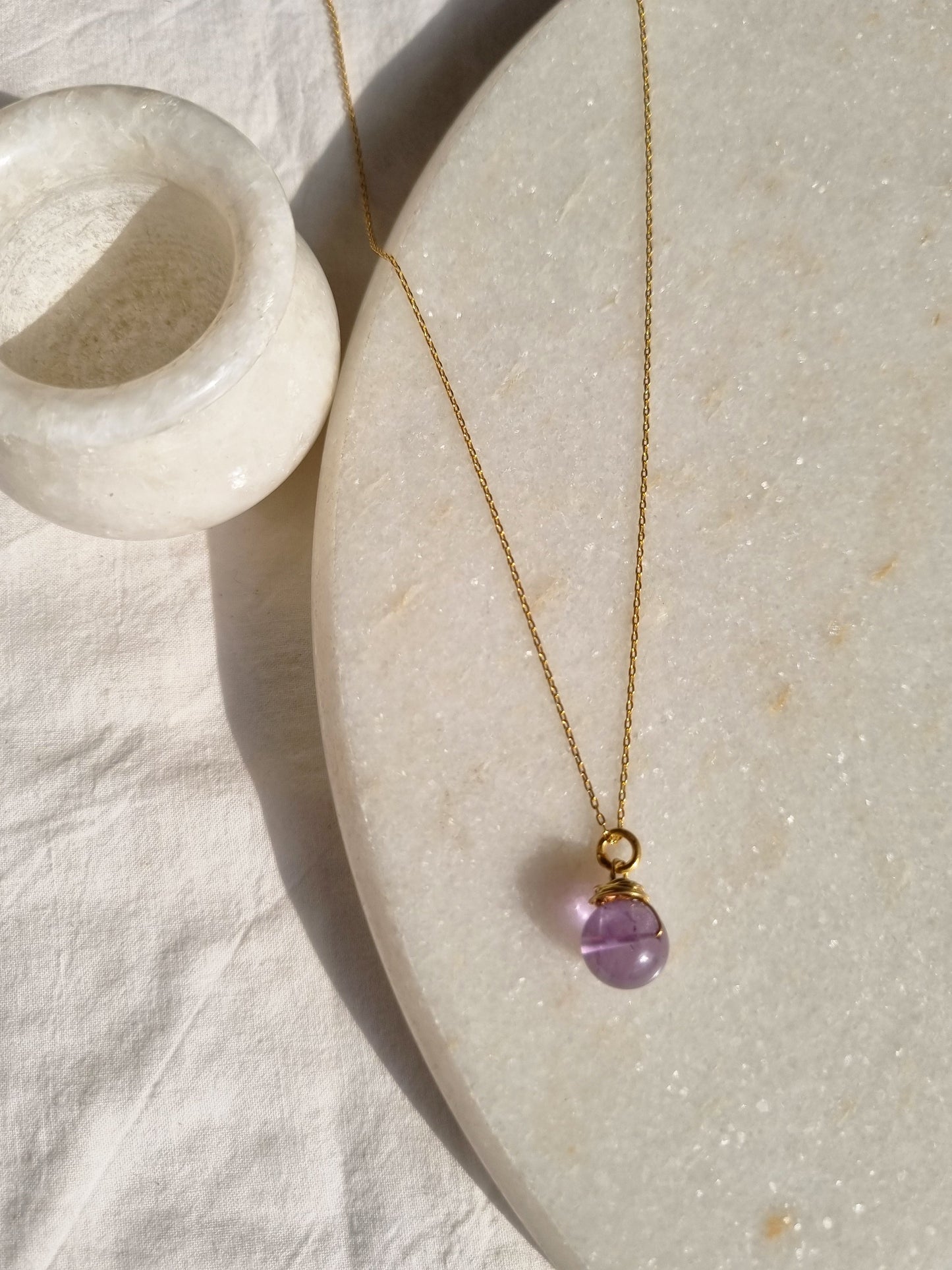 bija - Amethyst Round Pendant