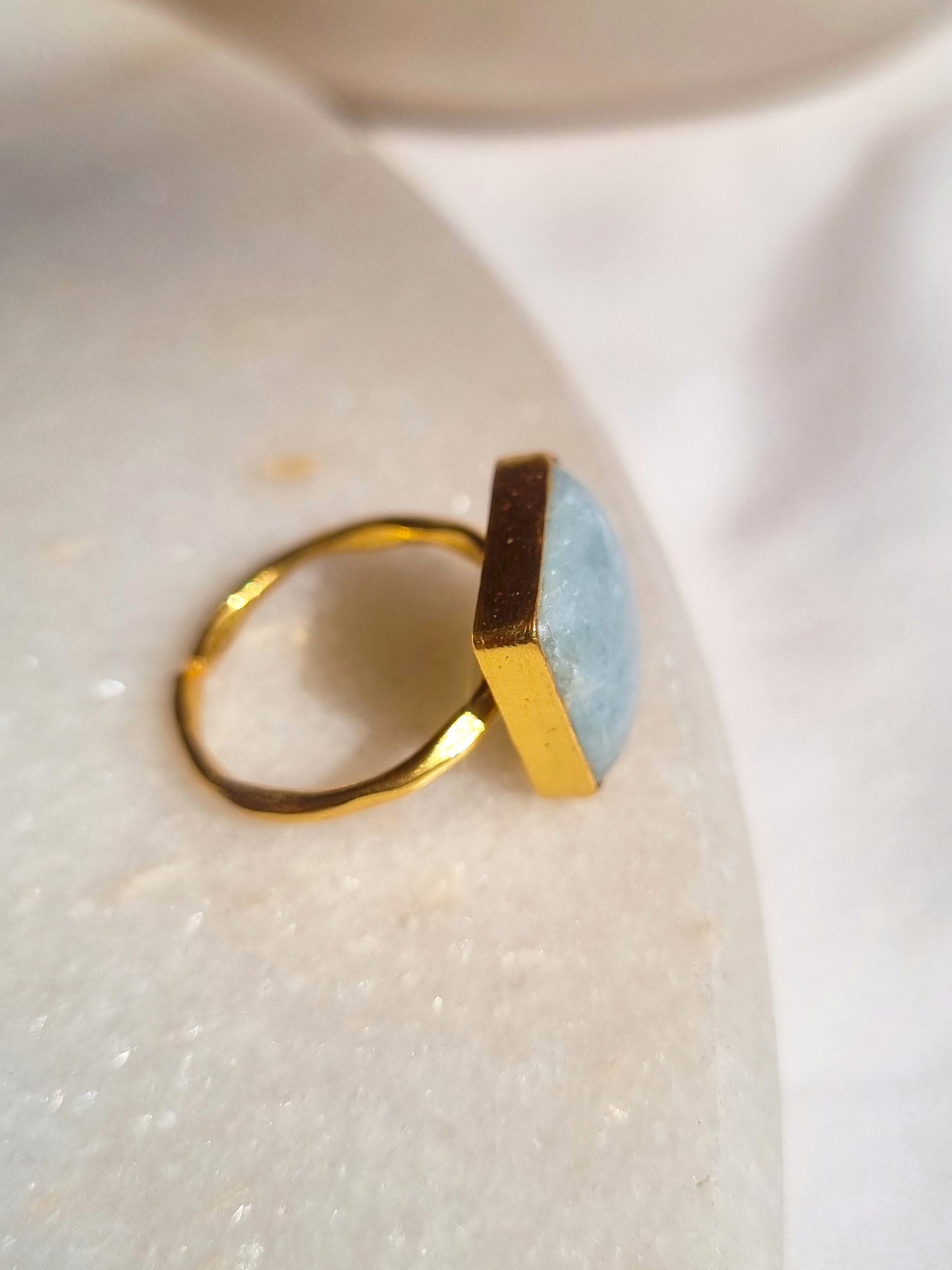 vasa - Aquamarine Helix Ring