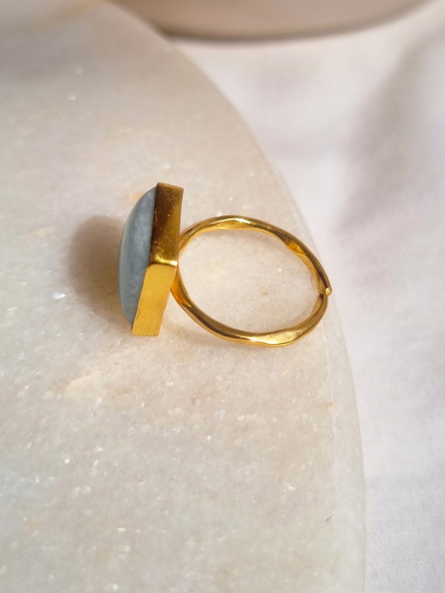 vasa - Aquamarine Helix Ring