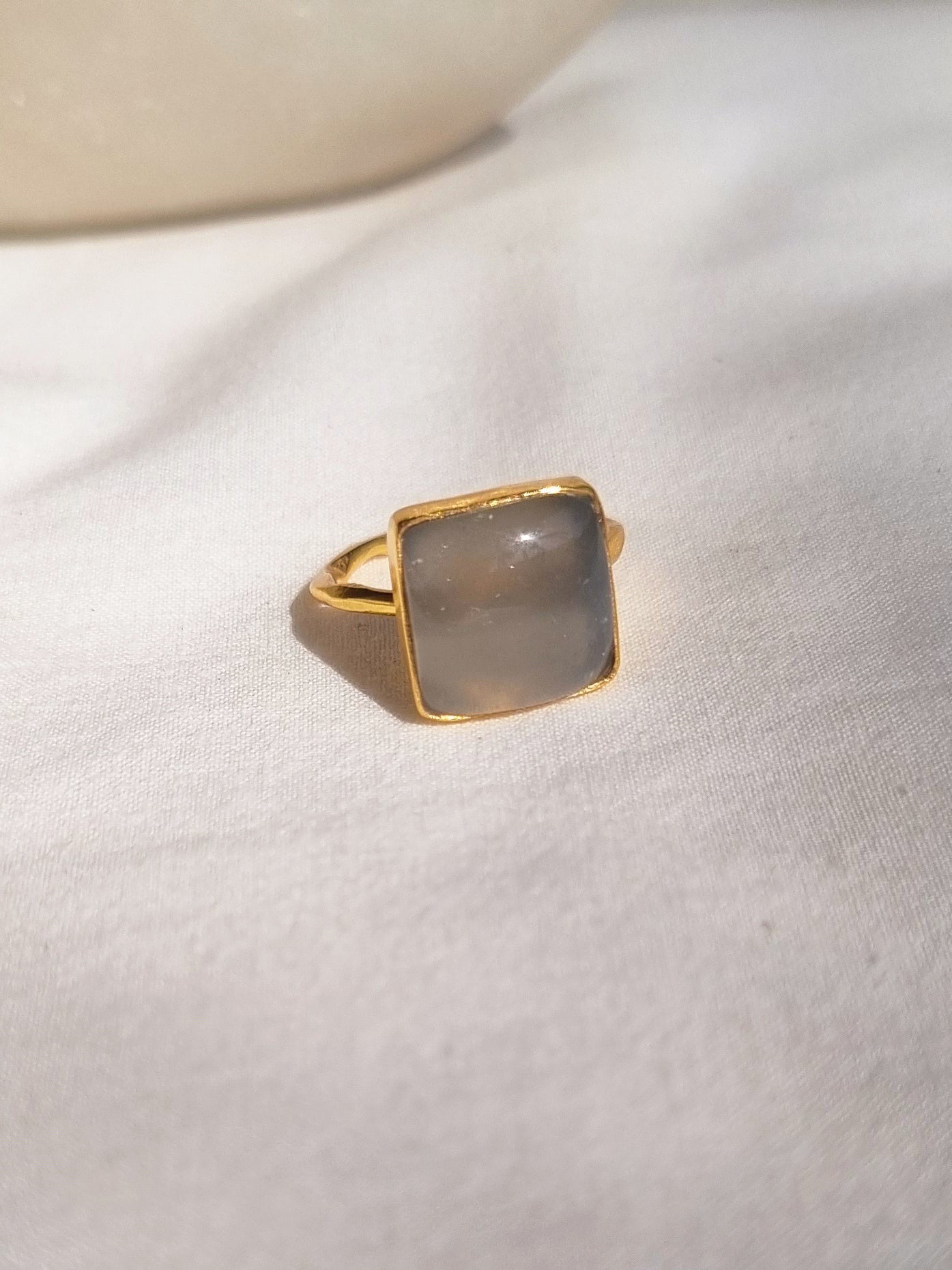 vasa - Grey Moonstone Helix Ring