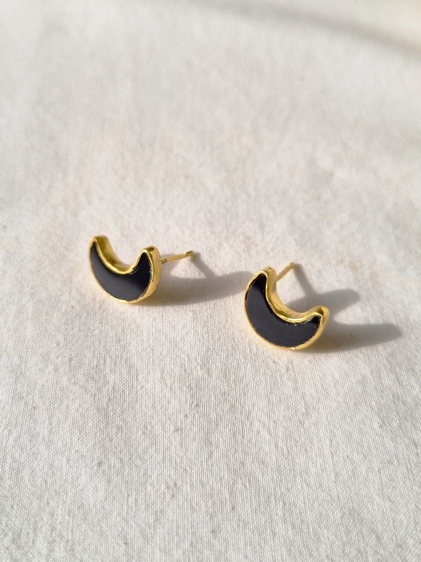 araya - Black Onyx Luna Studs