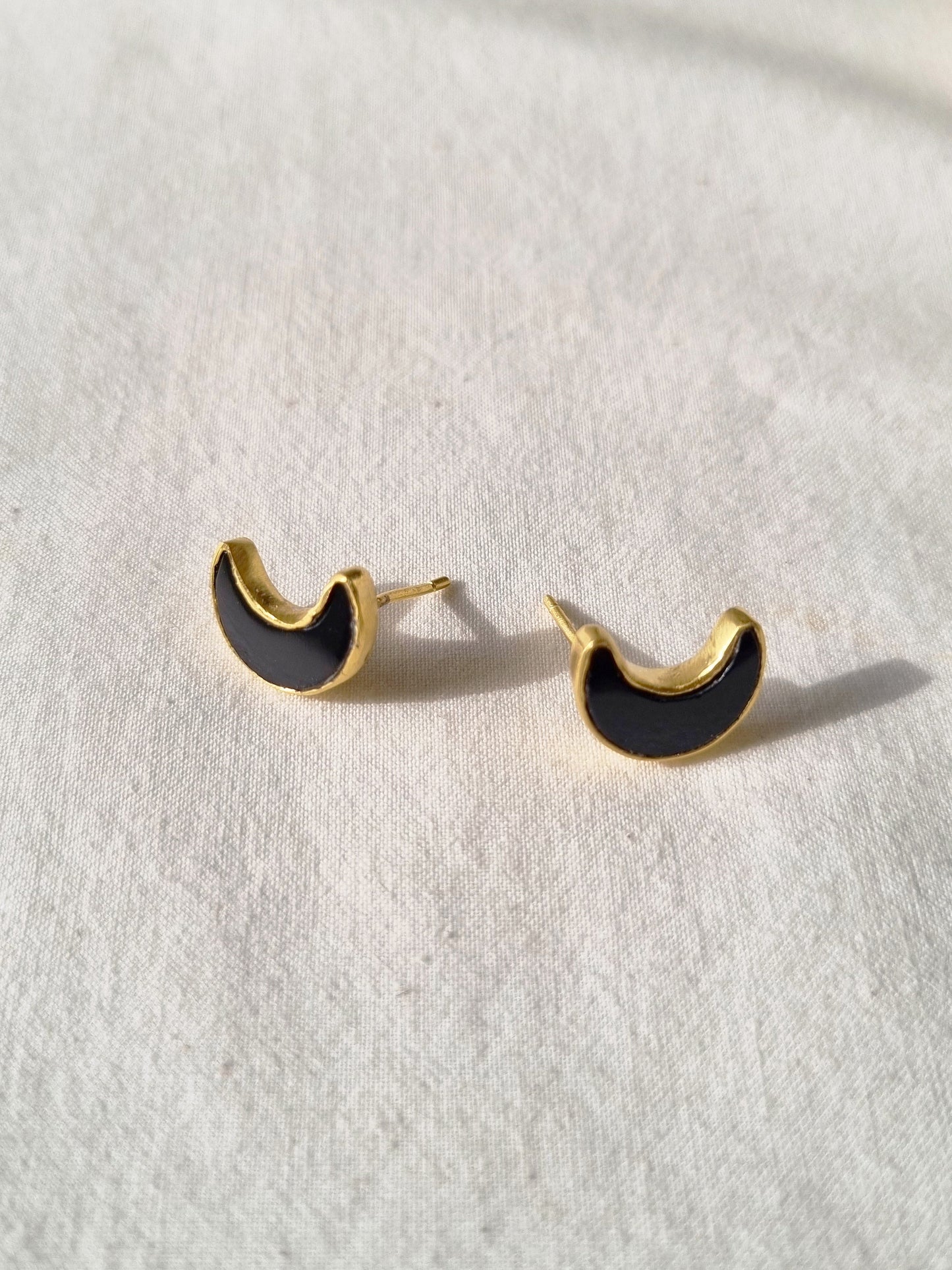 araya - Black Onyx Luna Studs