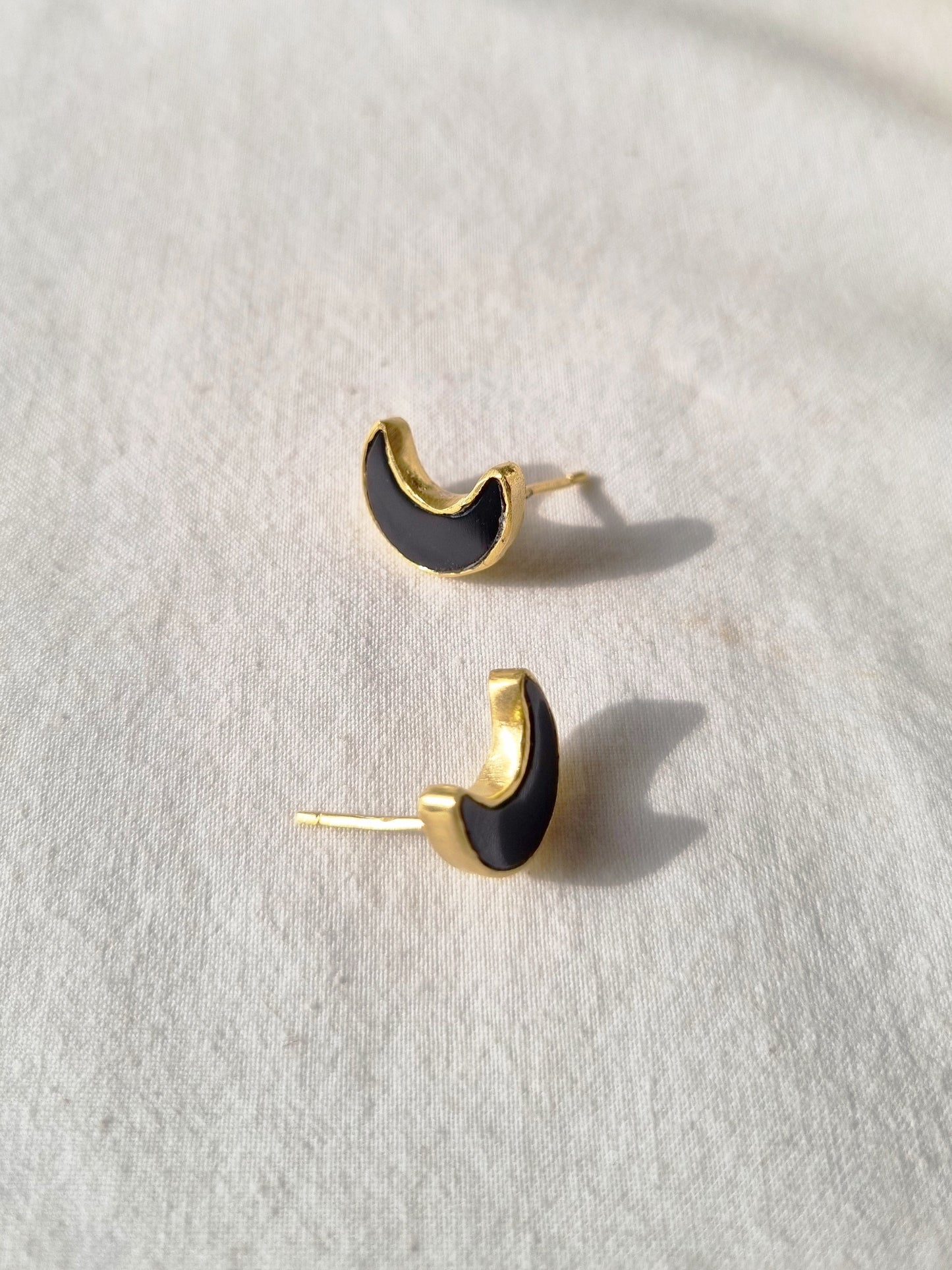 araya - Black Onyx Luna Studs