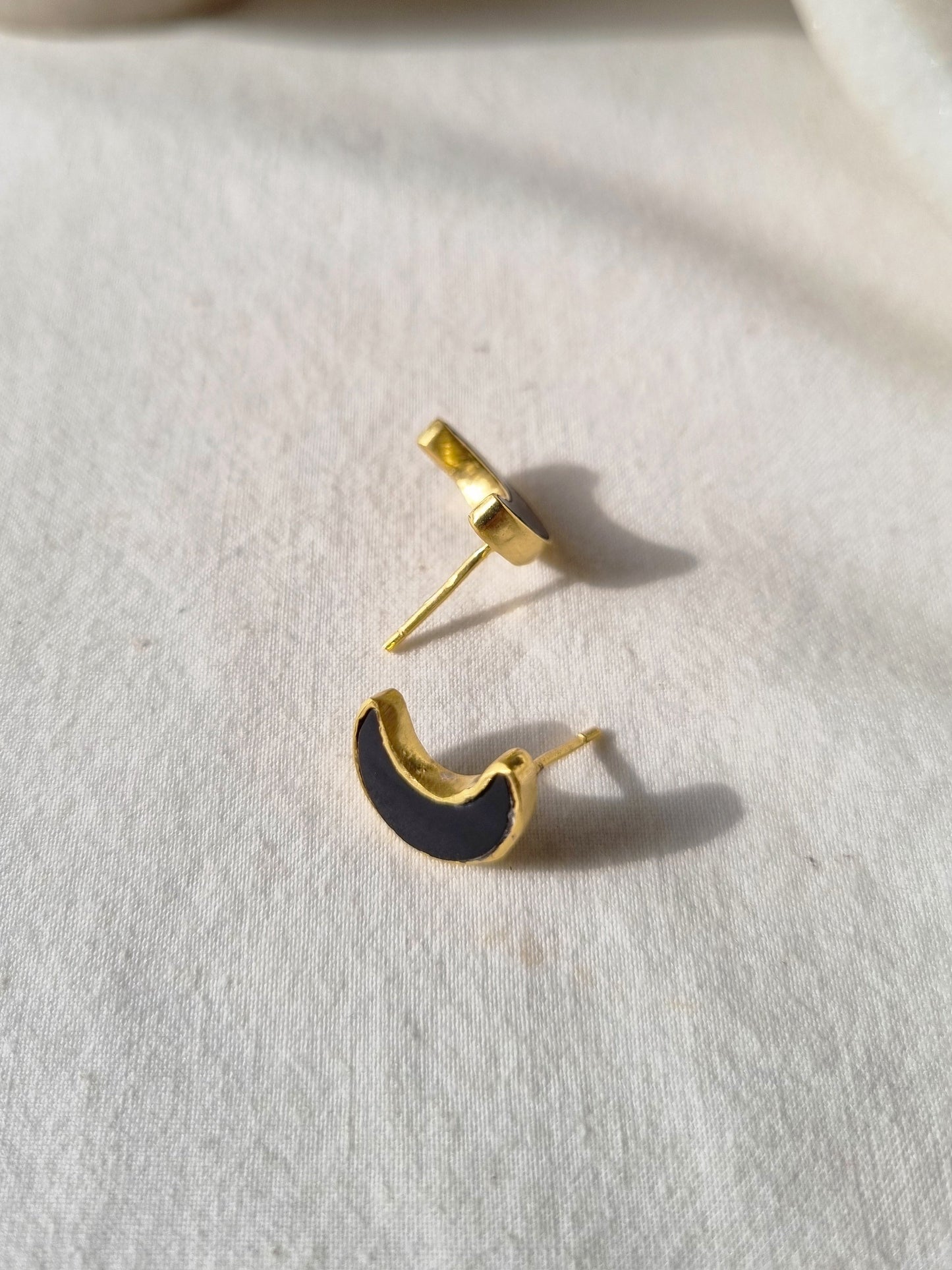 araya - Black Onyx Luna Studs