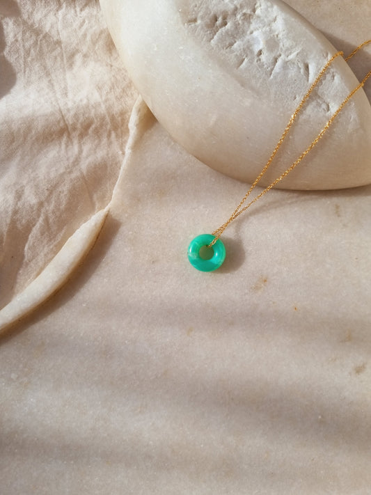 svan - Chrysoprase Donut Pendant