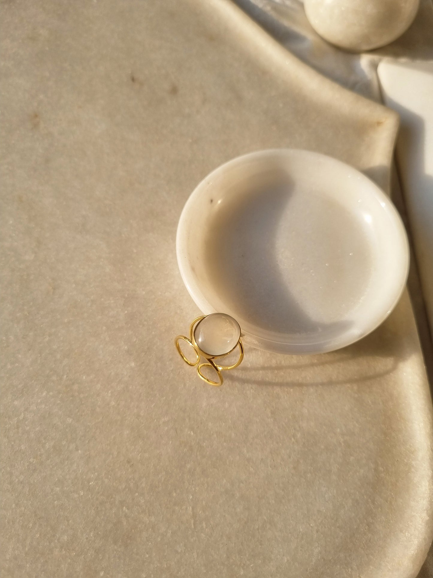 vartha - White Moonstone Olivia Ring