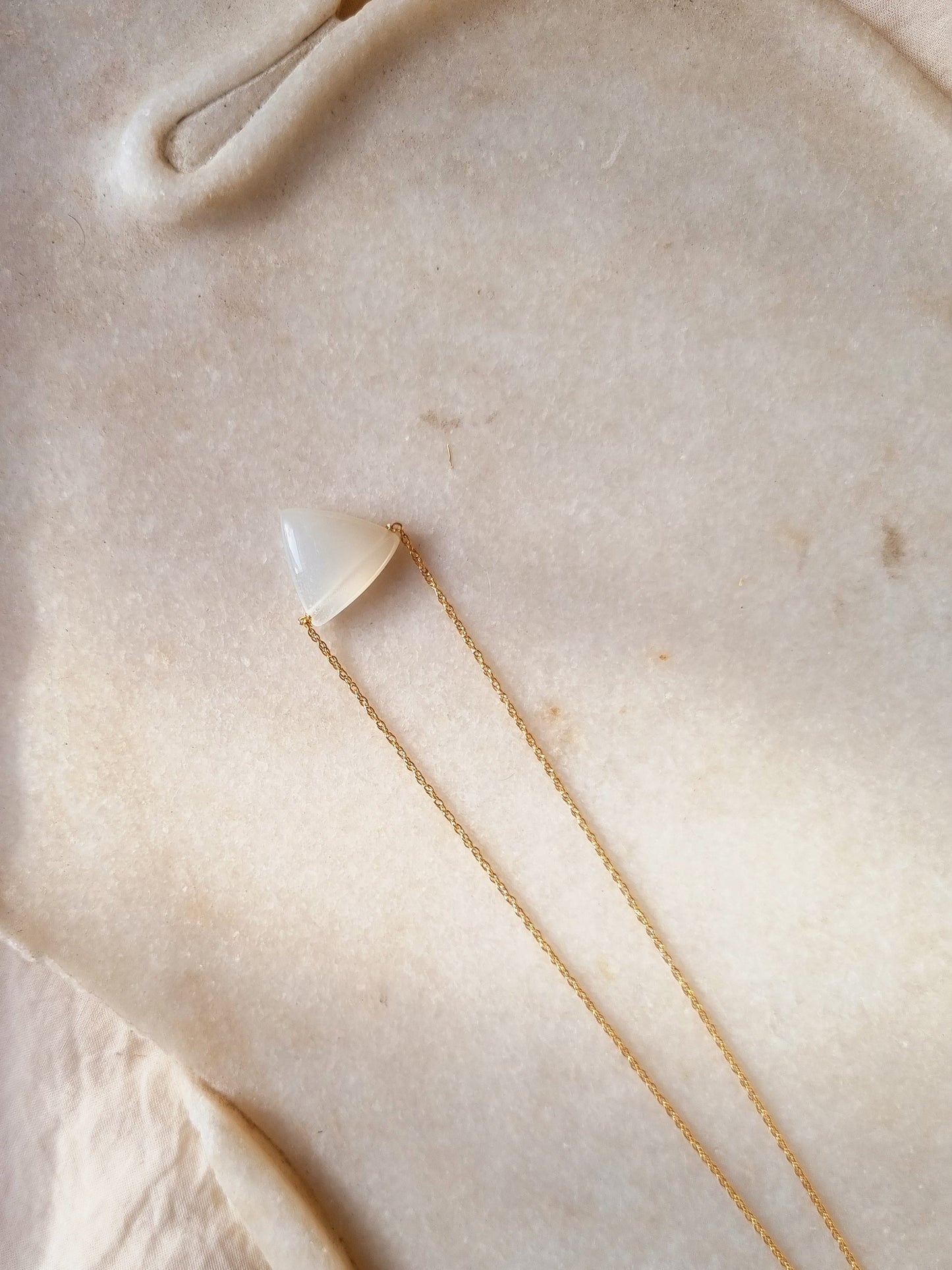 nirva - White Moonstone Tikona Pendant