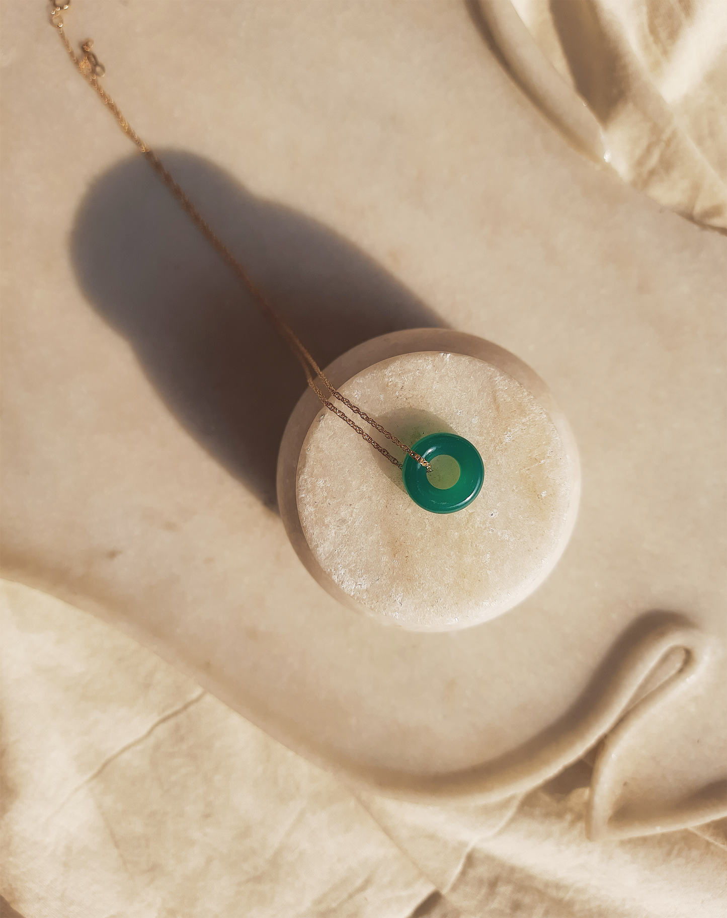 svan - Green Onyx Donut Pendant