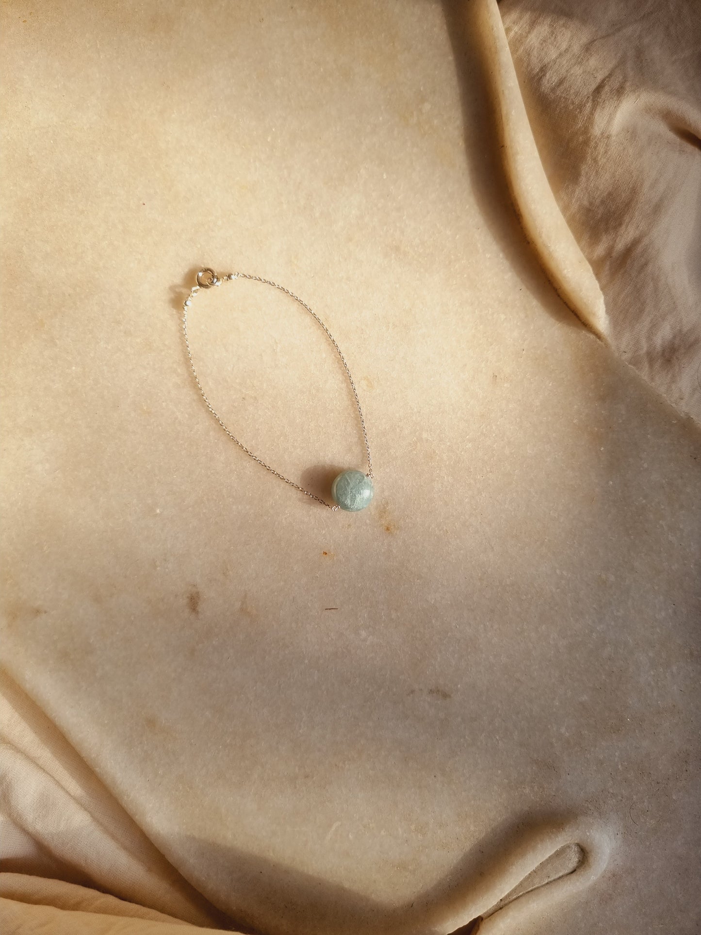 matsya - Aquamarine Round Bracelet