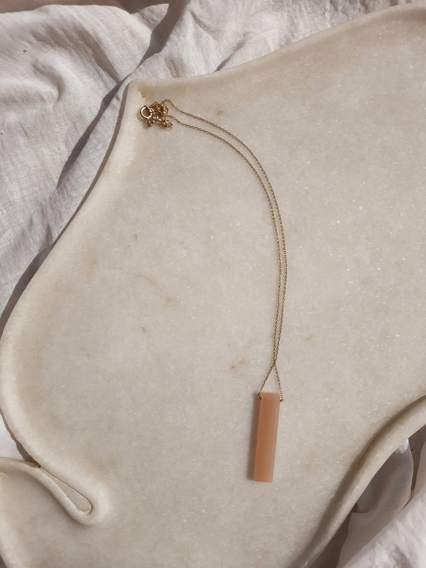 ayatah - Peach Moonstone Long Bar Pendant
