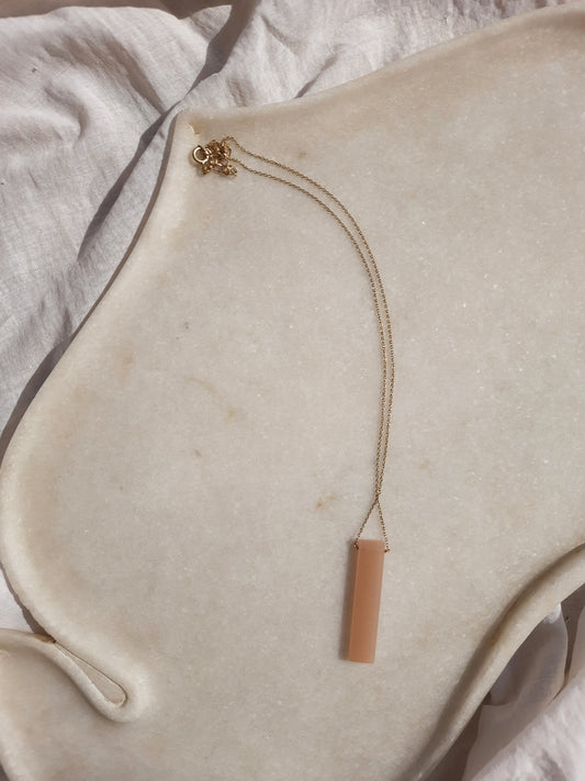 ayatah - Peach Moonstone Long Bar Pendant