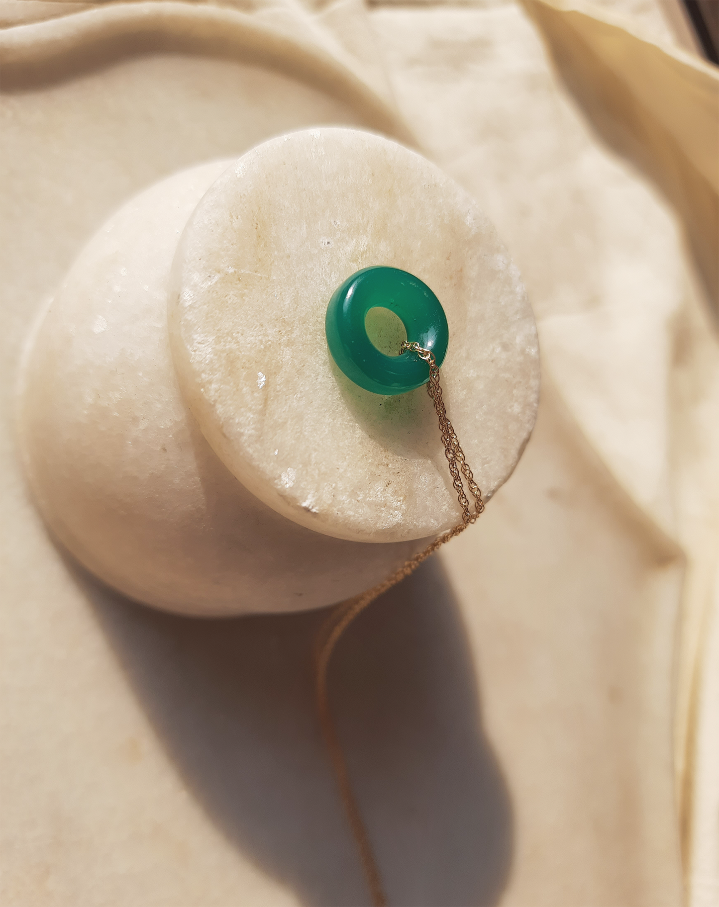 svan - Green Onyx Donut Pendant