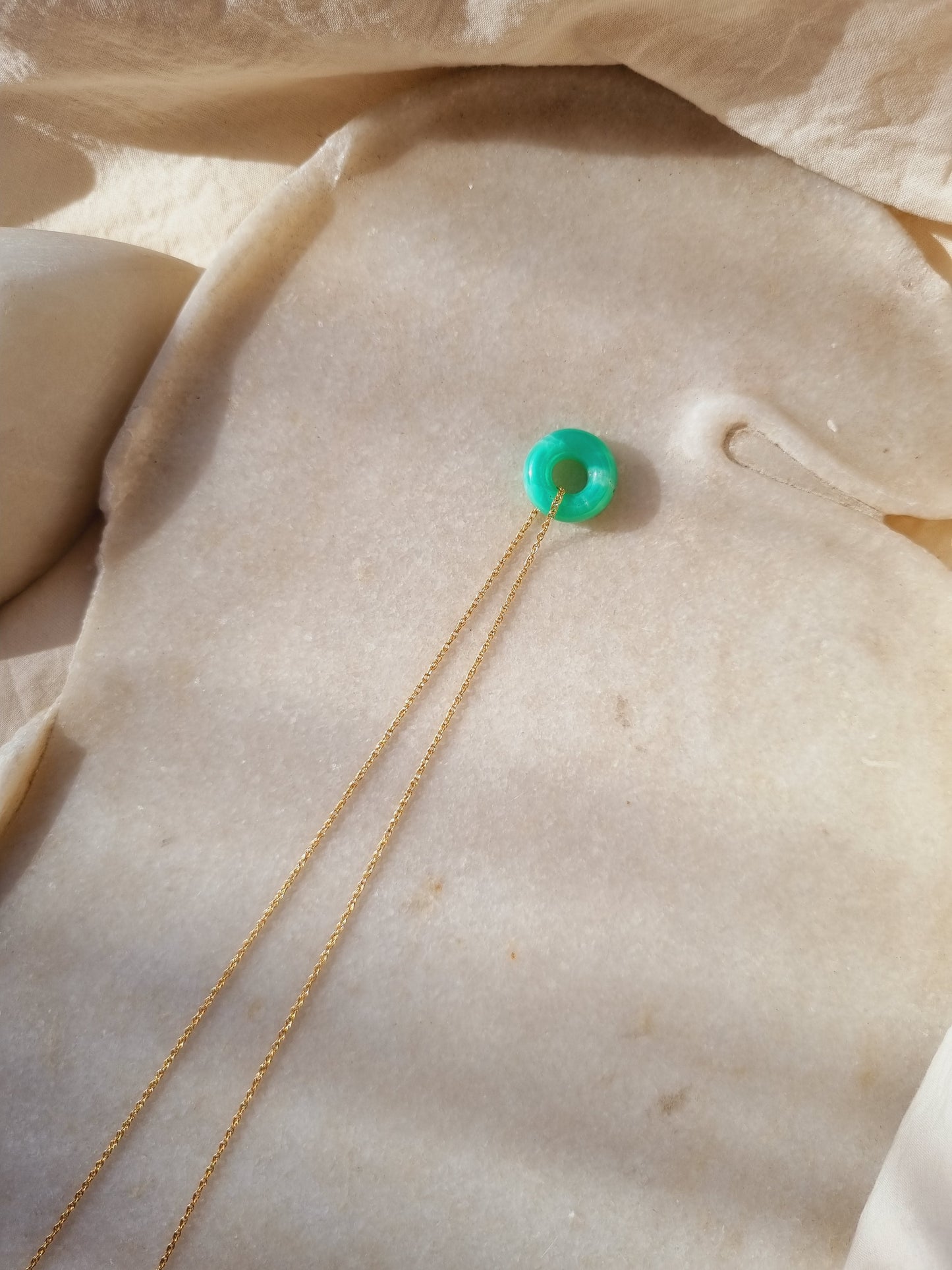 svan - Chrysoprase Donut Pendant