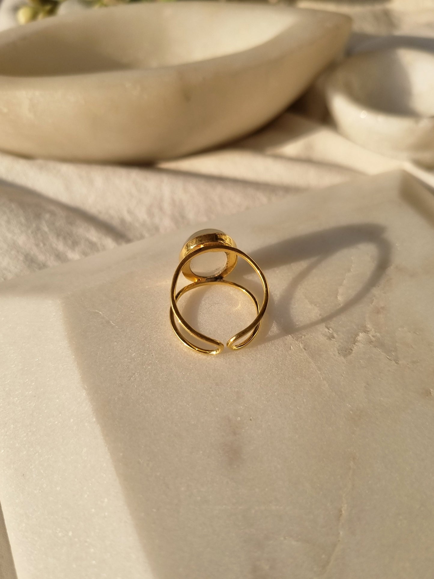 vartha - White Moonstone Olivia Ring